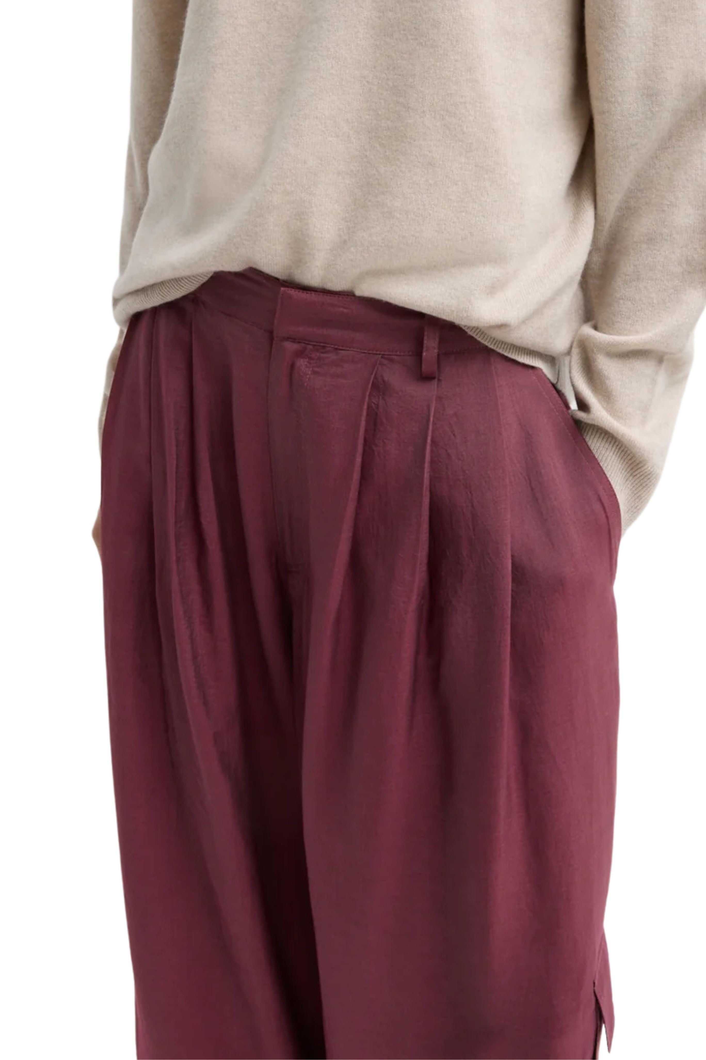 Silk Voile Cargo Triple Pleat Pant
