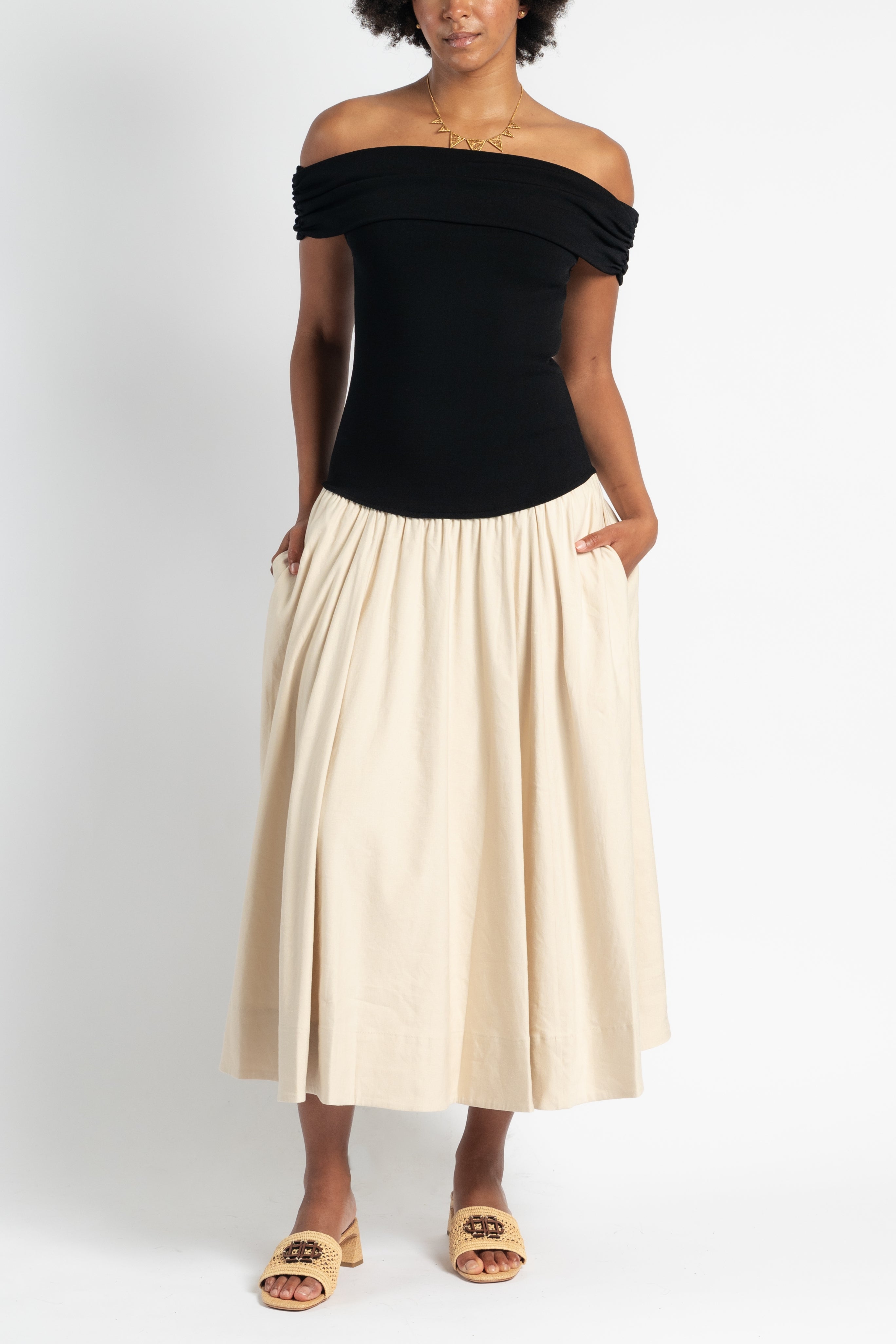Adaline Off Shoulder Midi Dress