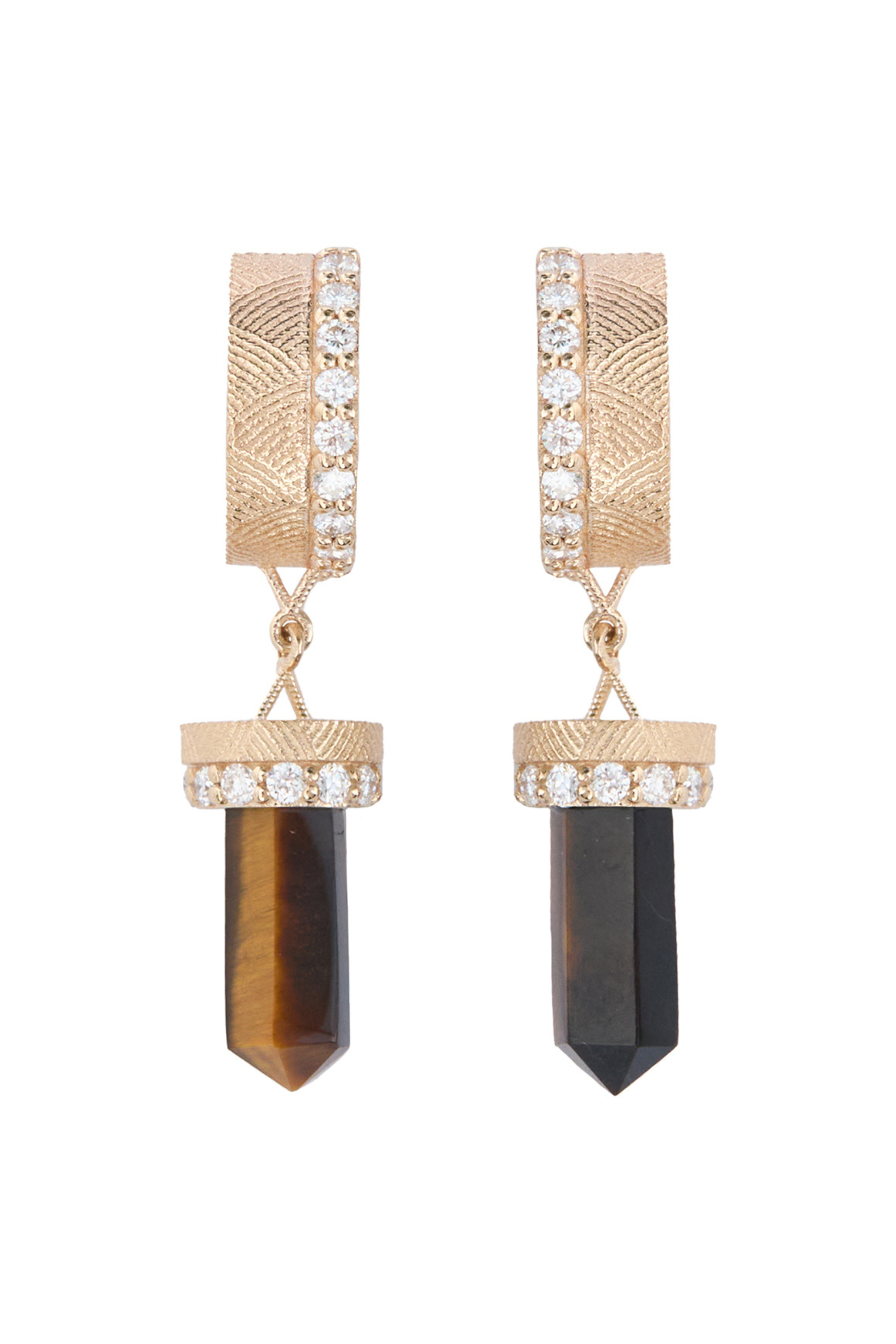 Exclusive House of Harlow Nova Tiger's Eye Crystal Huggies