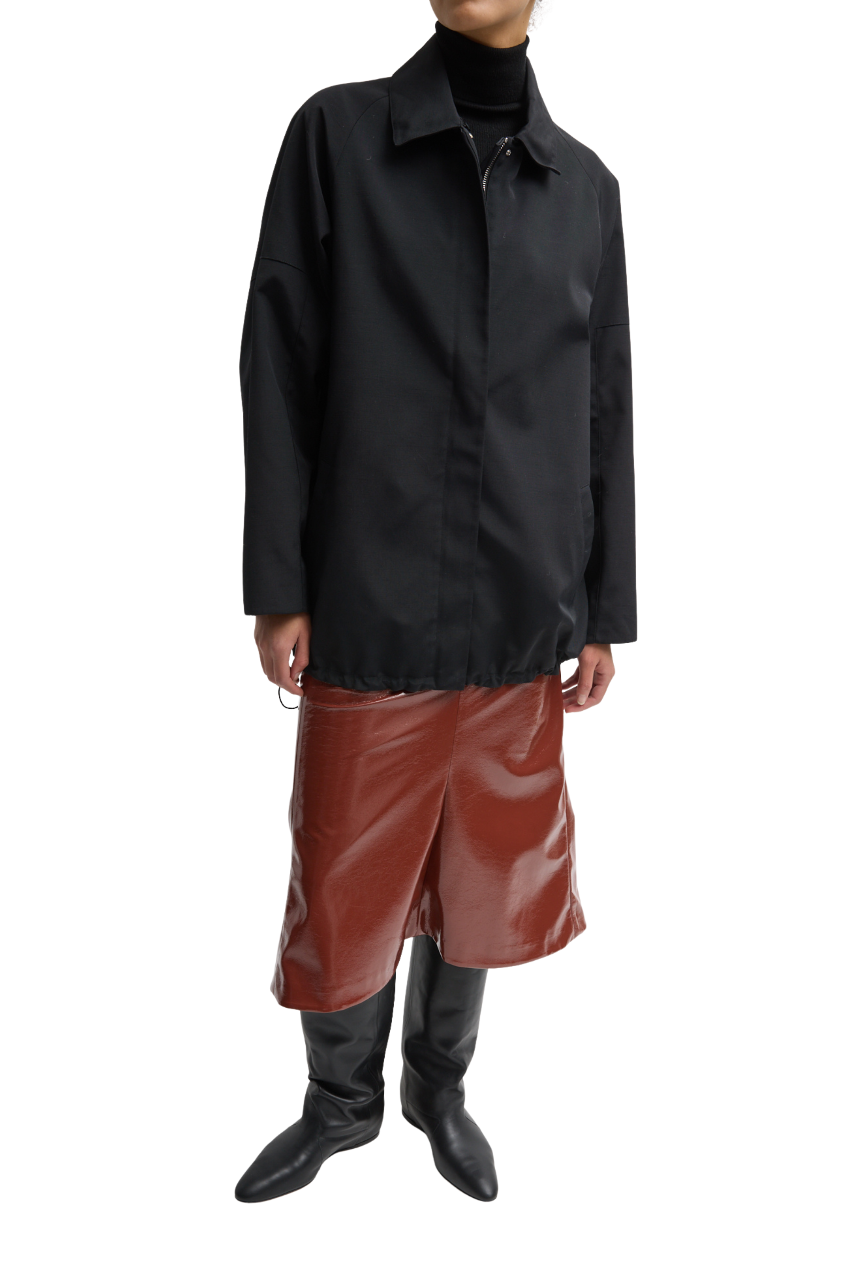 Lotte Nylon Carcoat With Removable Sherpa Collar