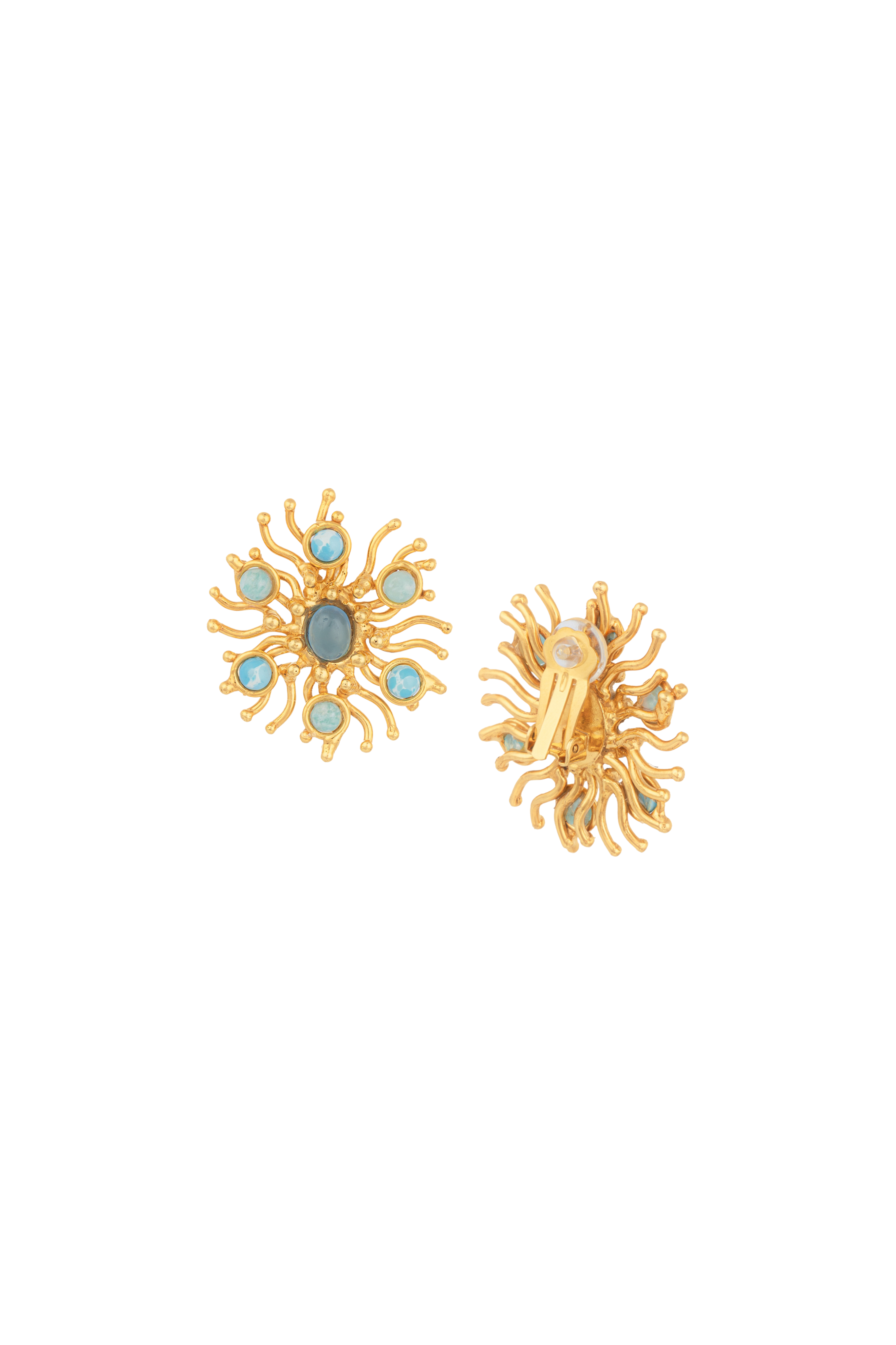 Sunshine Calcedoine & Larimar Earrings