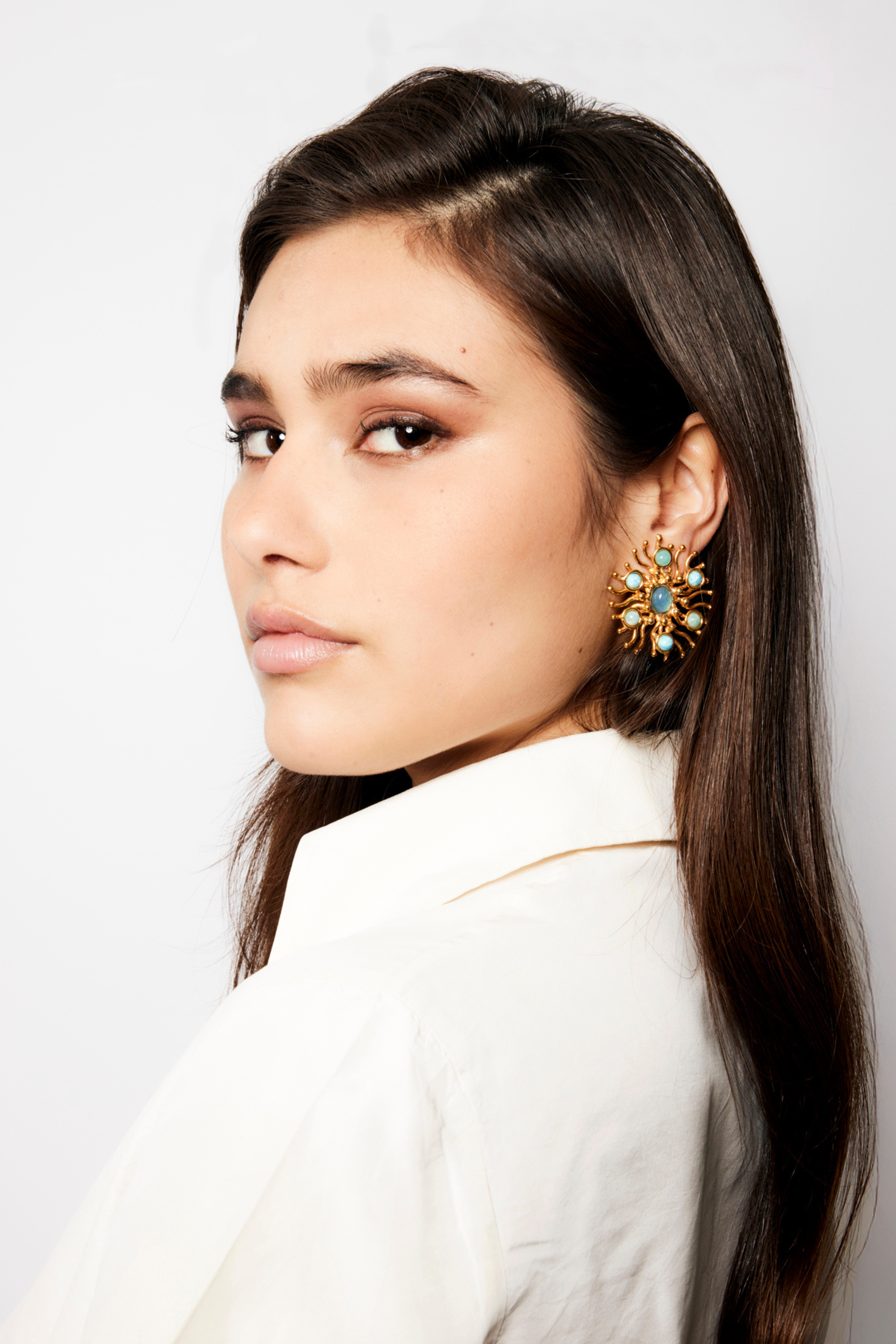 Sunshine Calcedoine & Larimar Earrings