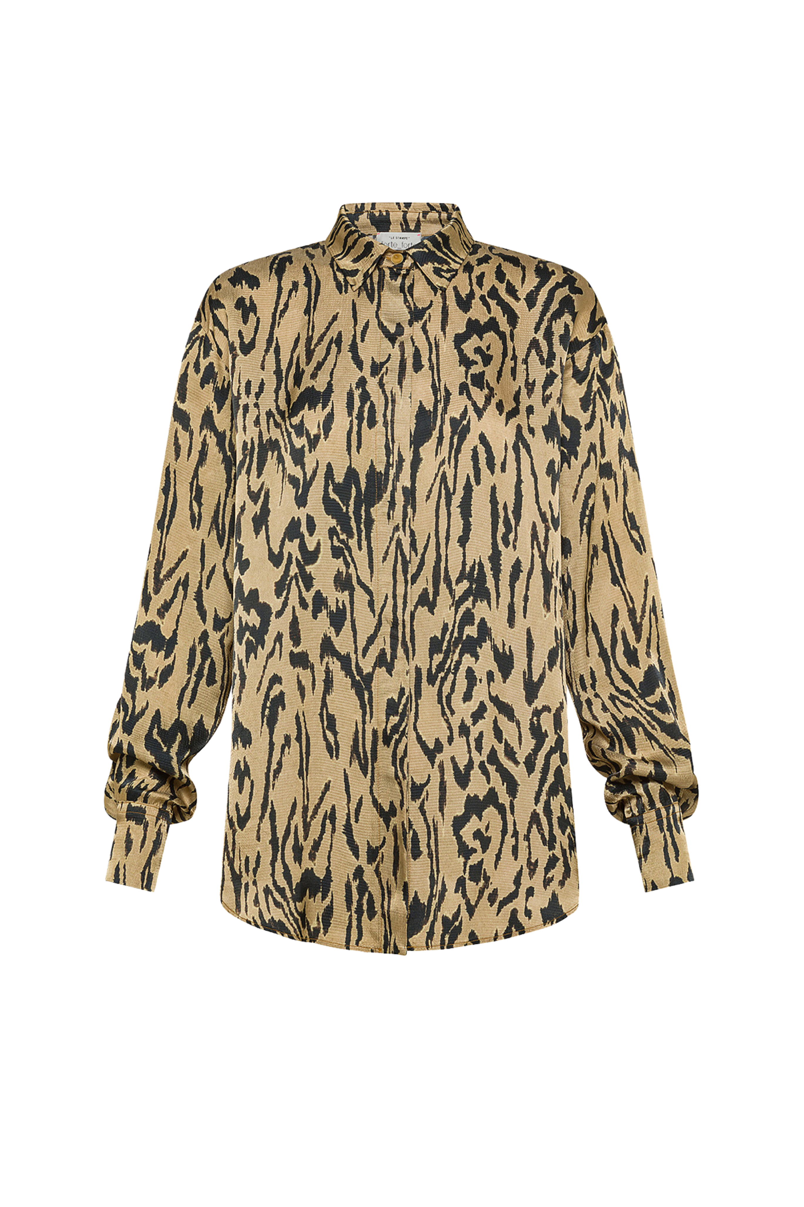 "Moiree" Print Satin Oversized Shirt