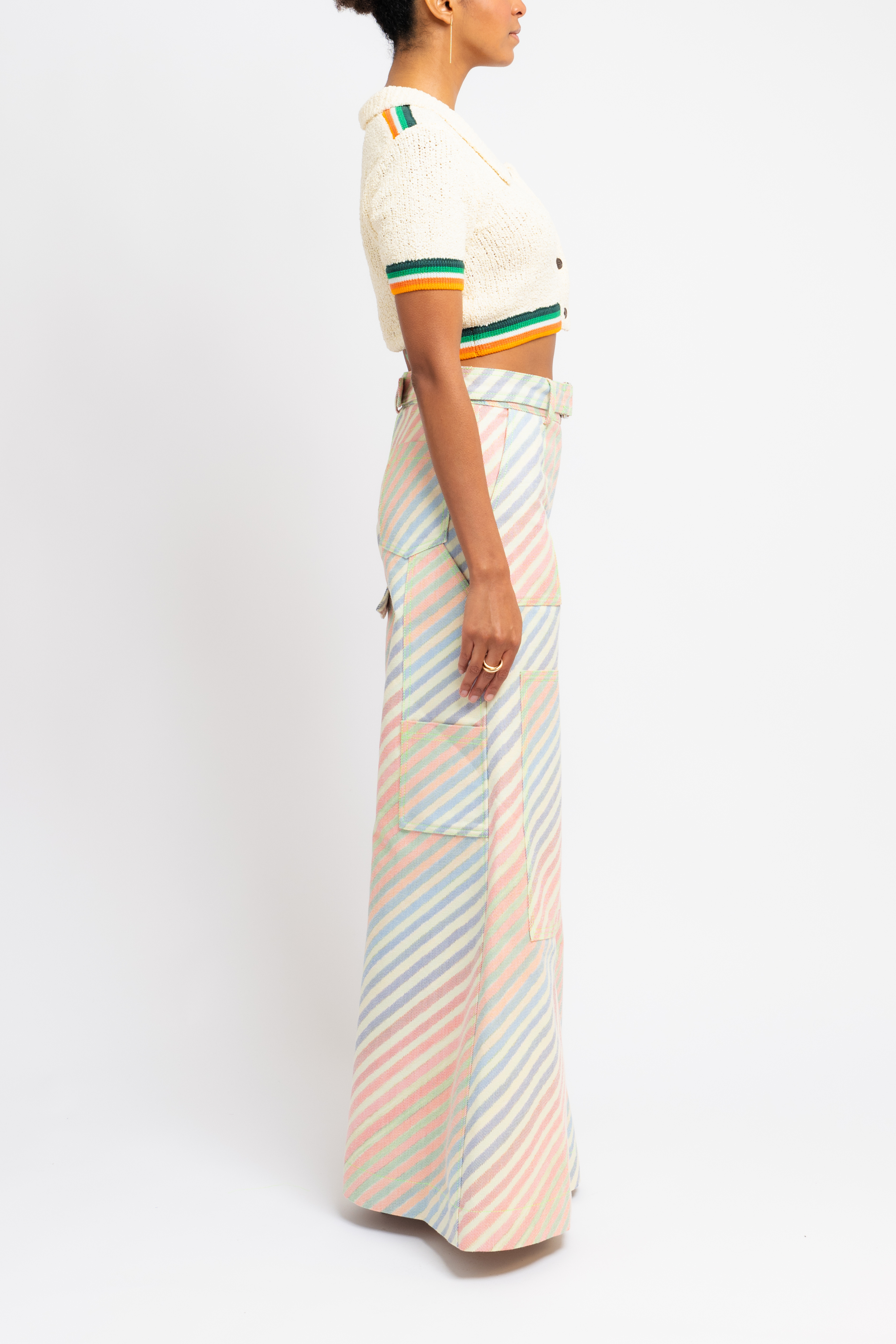 Bias Crayon Stripe Ultra Wide Utility Pant