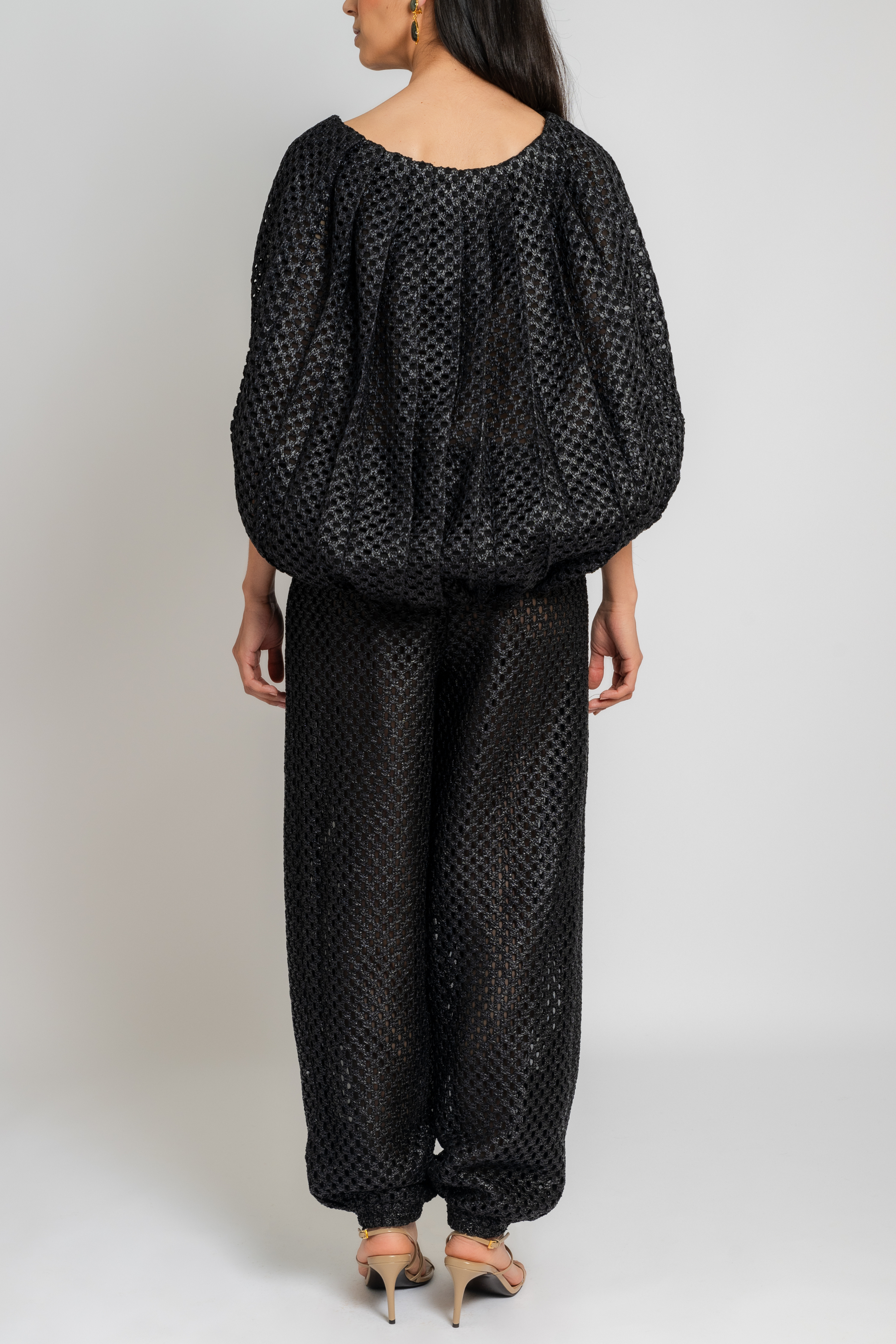 Raffia Mesh Cocoon Pants