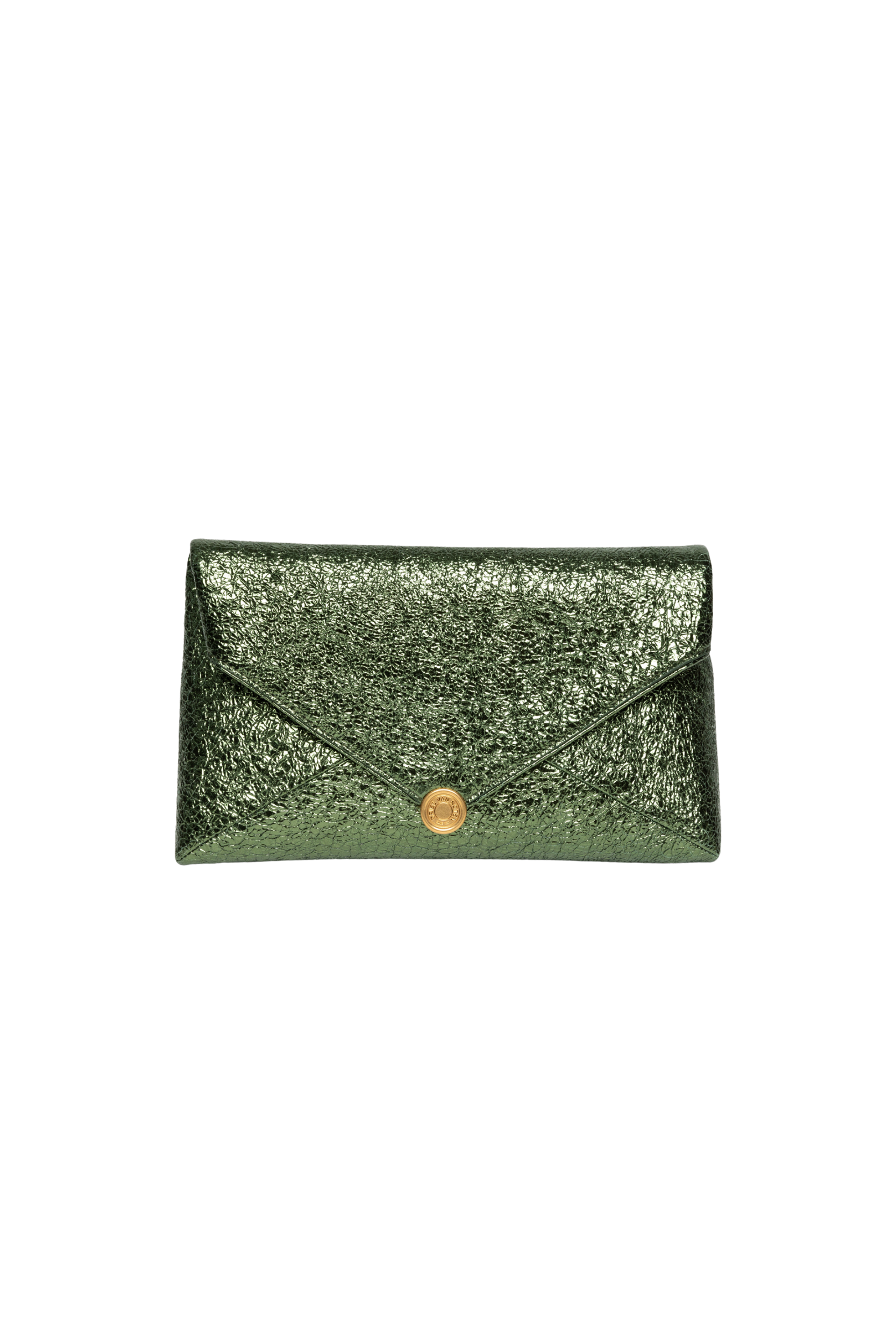 Metallic Crinkle Envelope Clutch