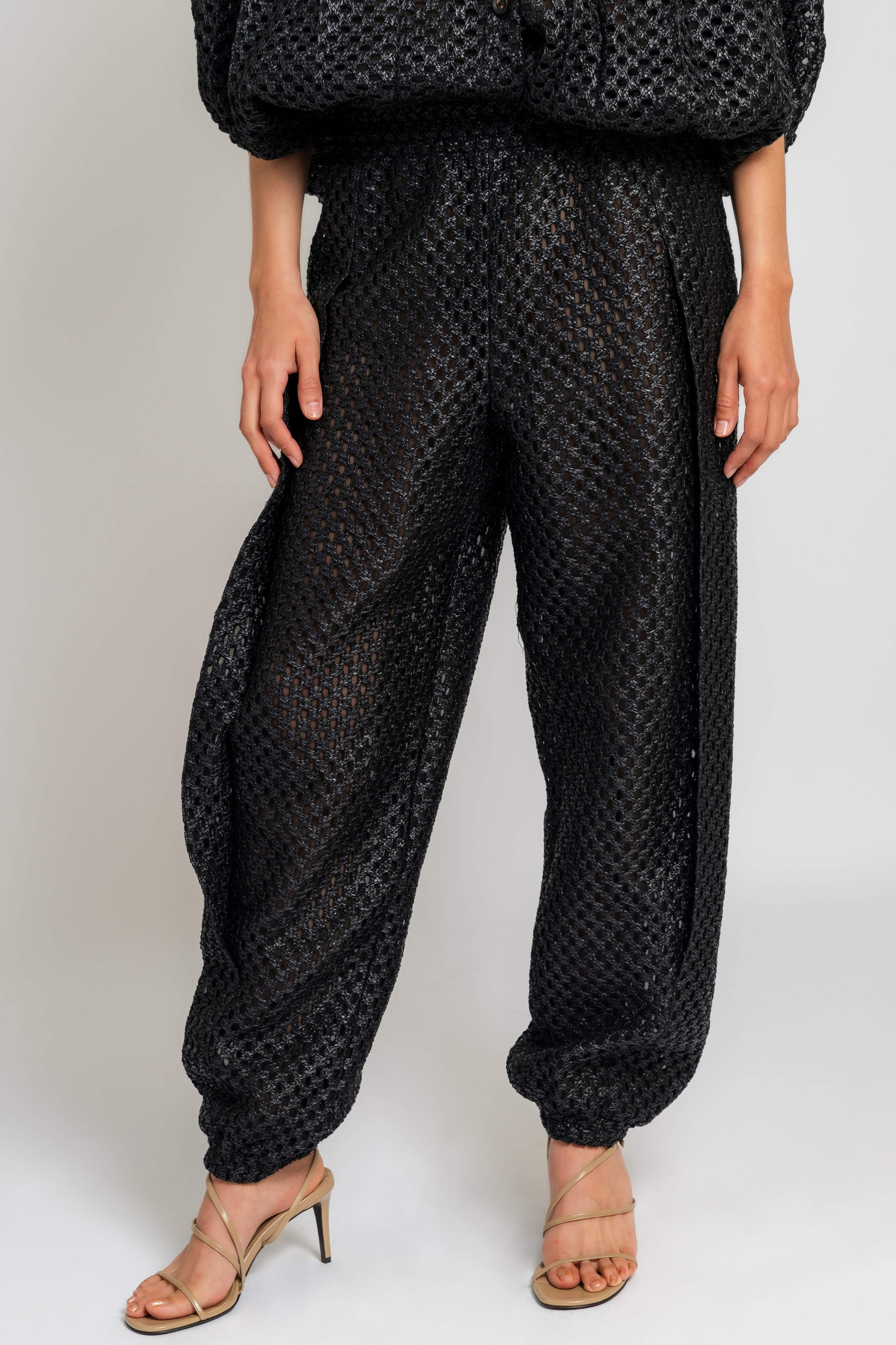 Raffia Mesh Cocoon Pants