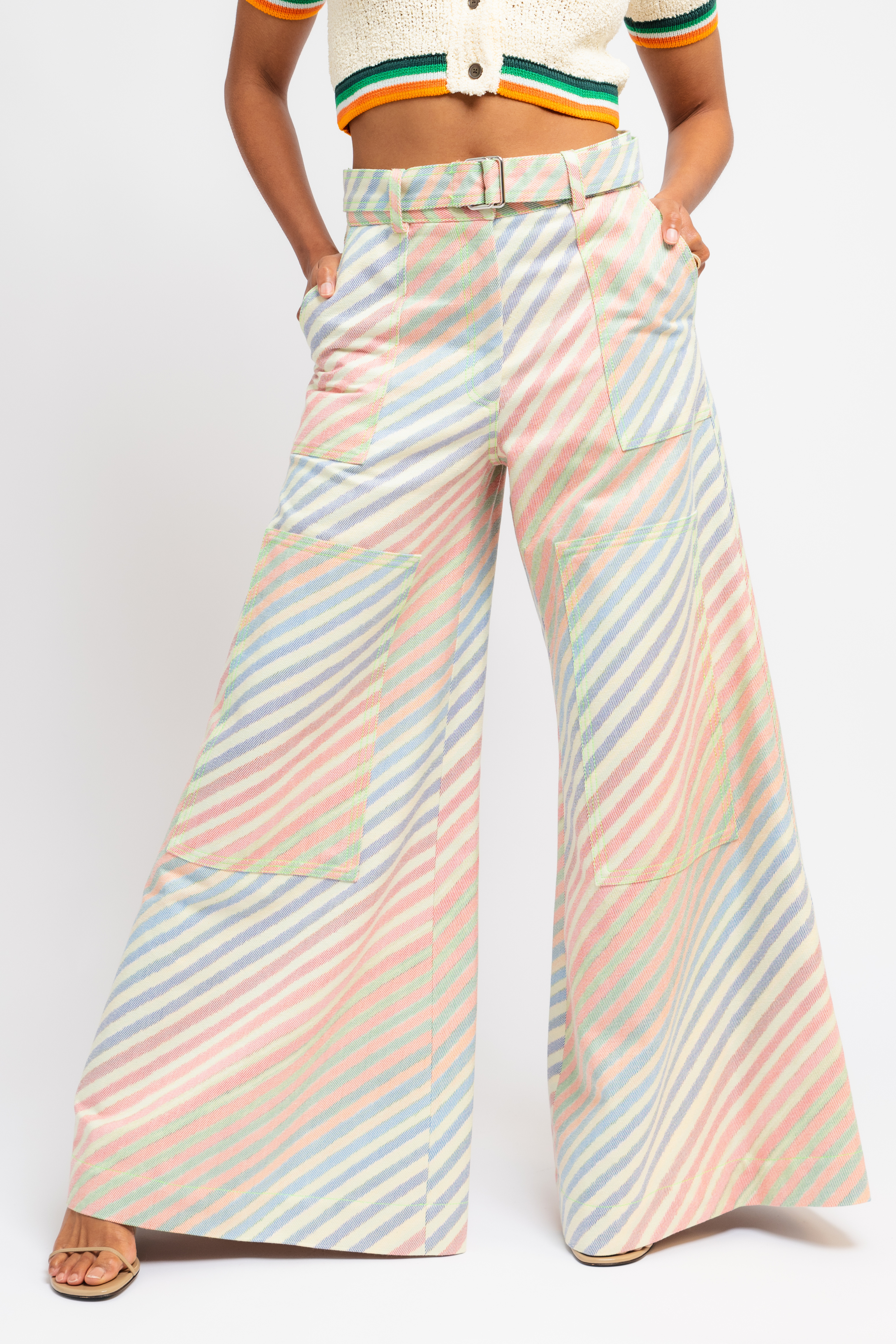 Bias Crayon Stripe Ultra Wide Utility Pant