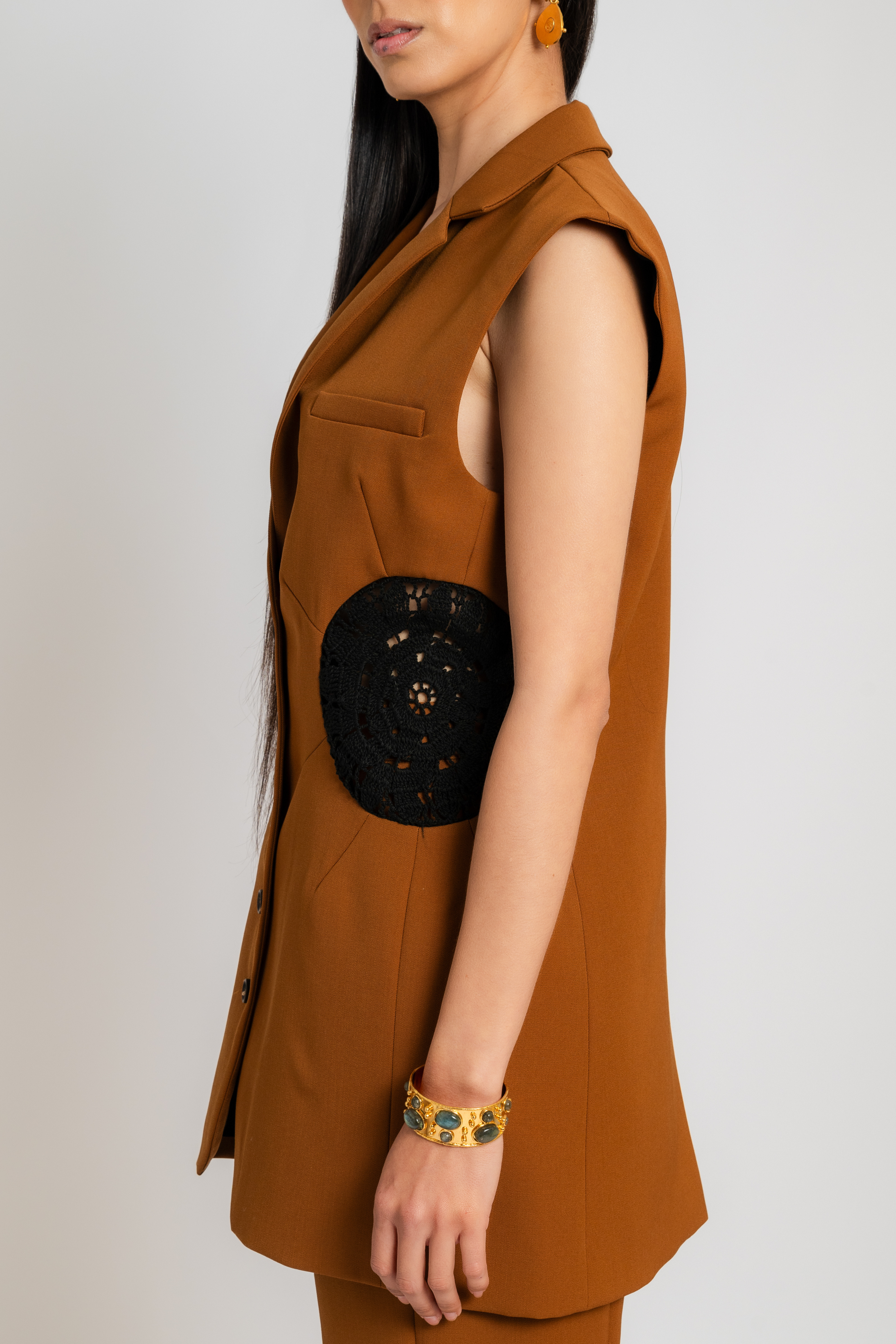 Long Tower Crochet Vest