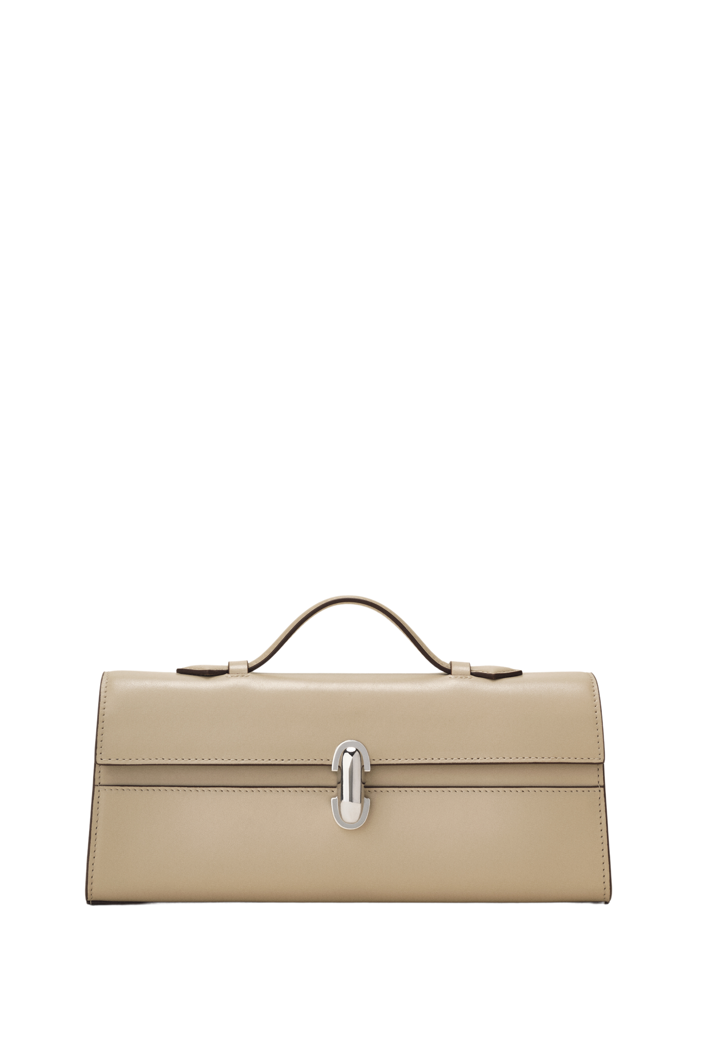 Slim Symmetry Pochette In Smooth Calf Leather - Bone