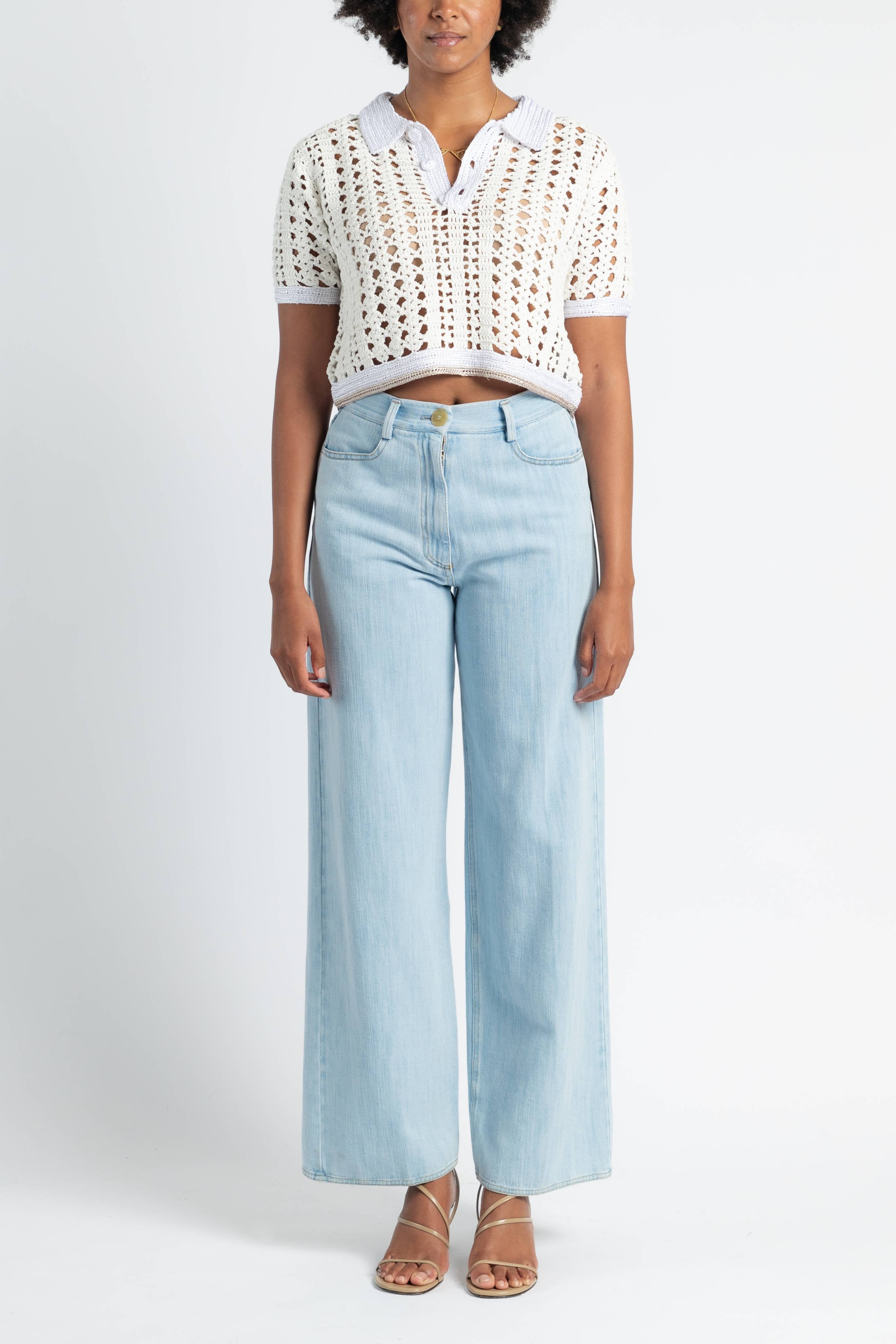 Cablé Lux Handmade Crochet Cropped Polo