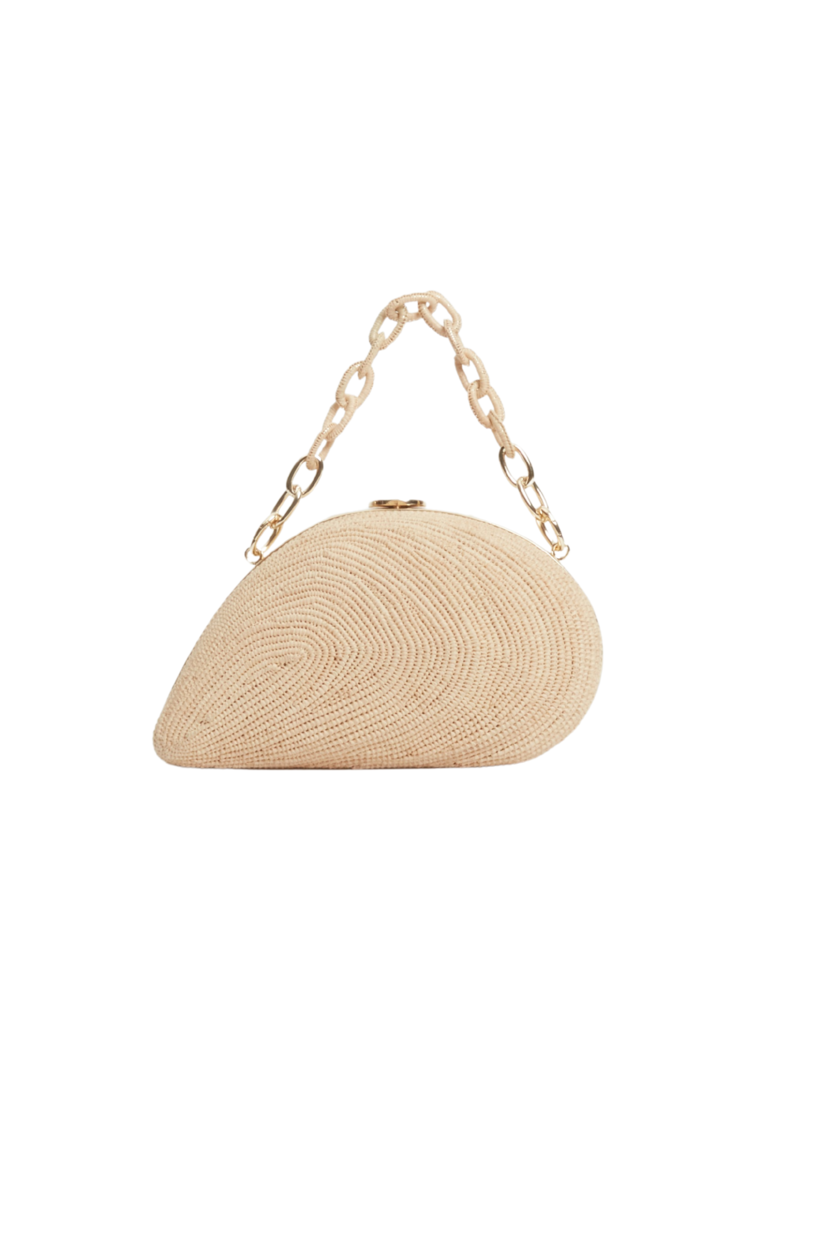 Bridget Raffia Oyster Shell Clutch