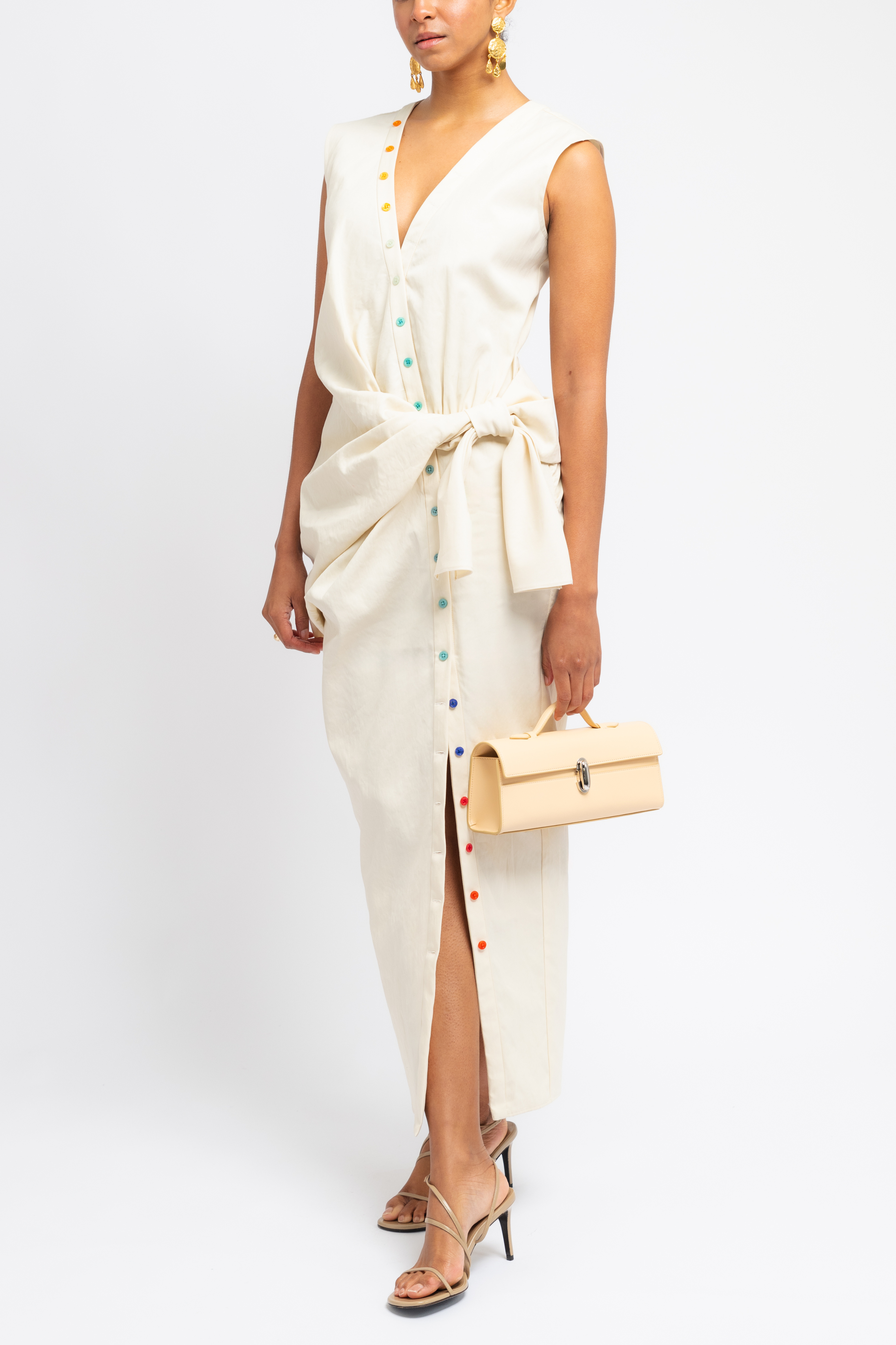 V-Neck Sarong Shirtdress