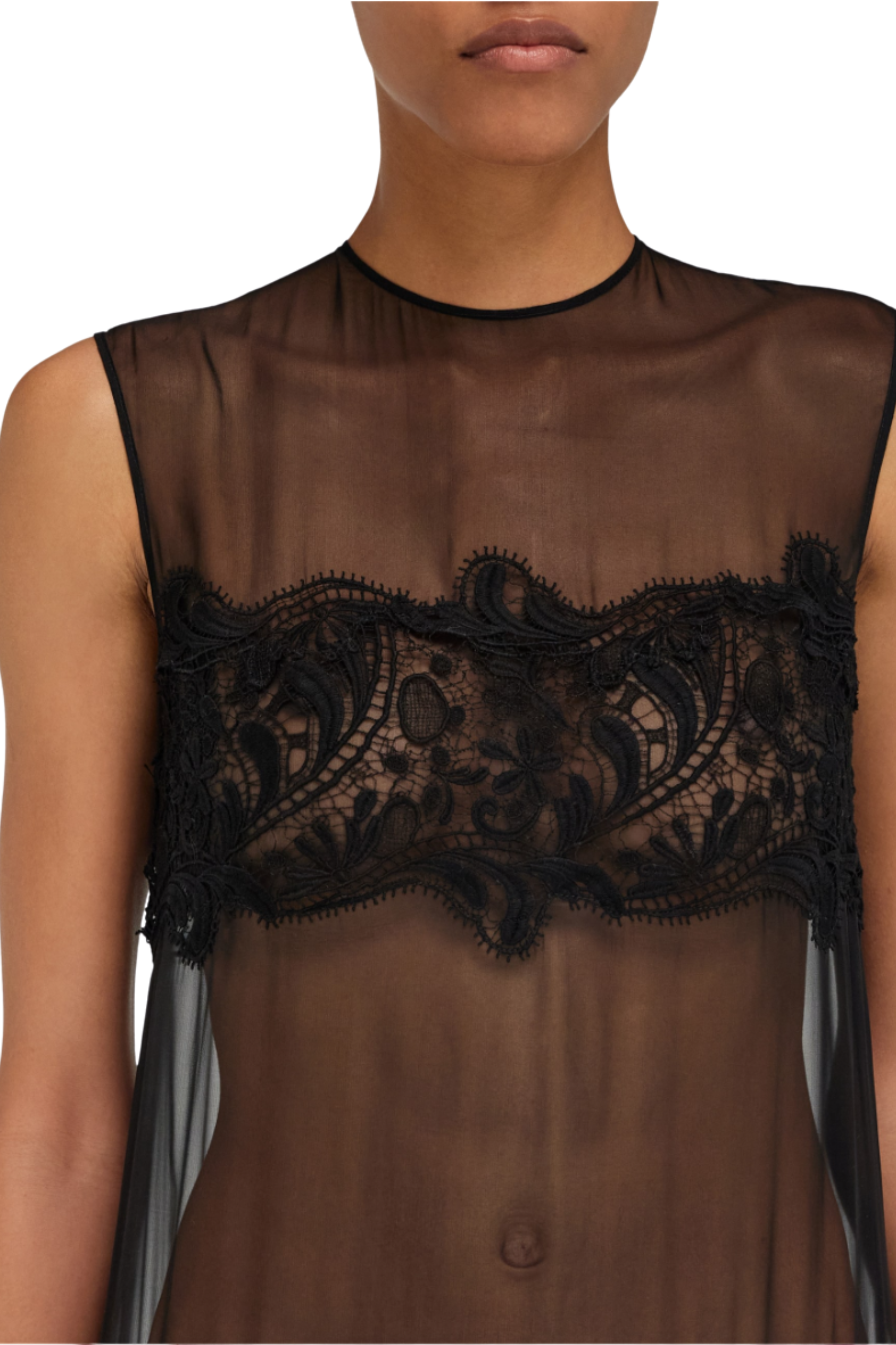 Sleeveless Organic Silk Chiffon Dress