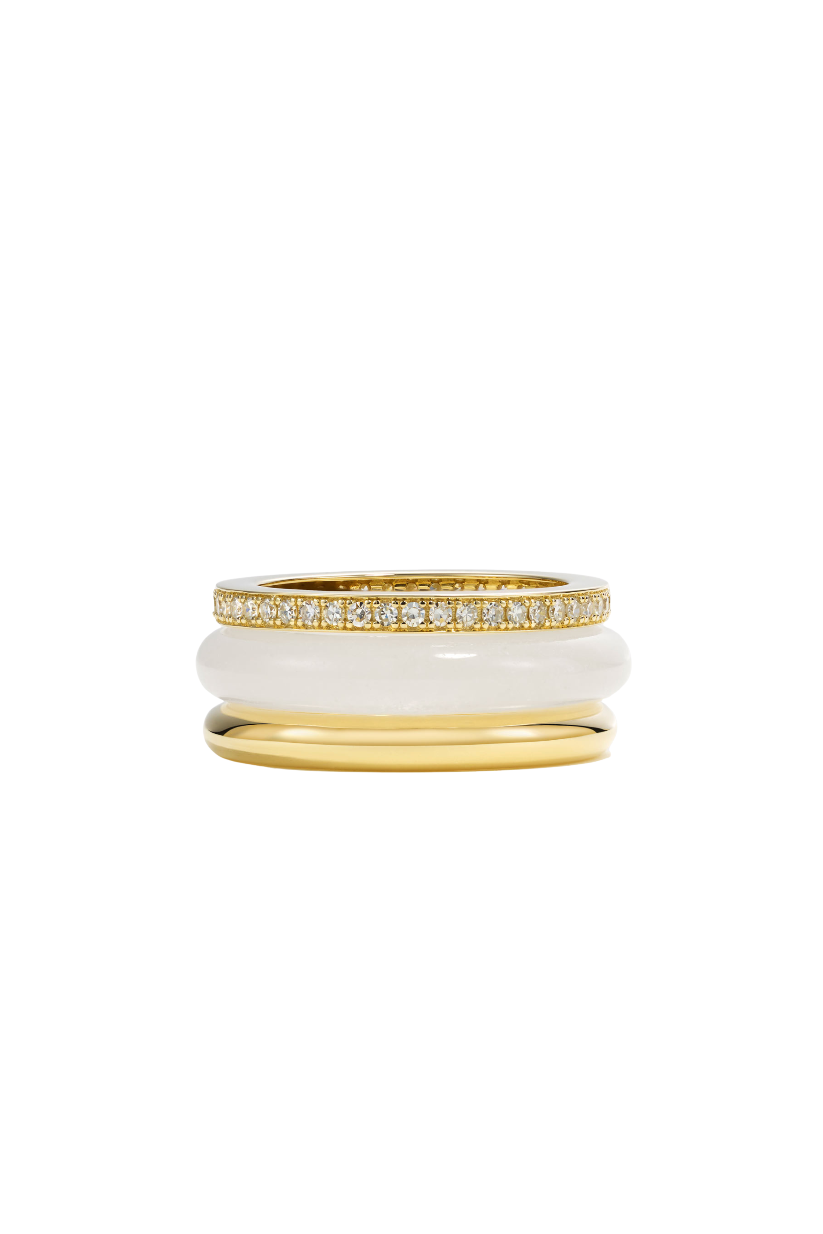 Slim Classic Ring Stack - White Jasper