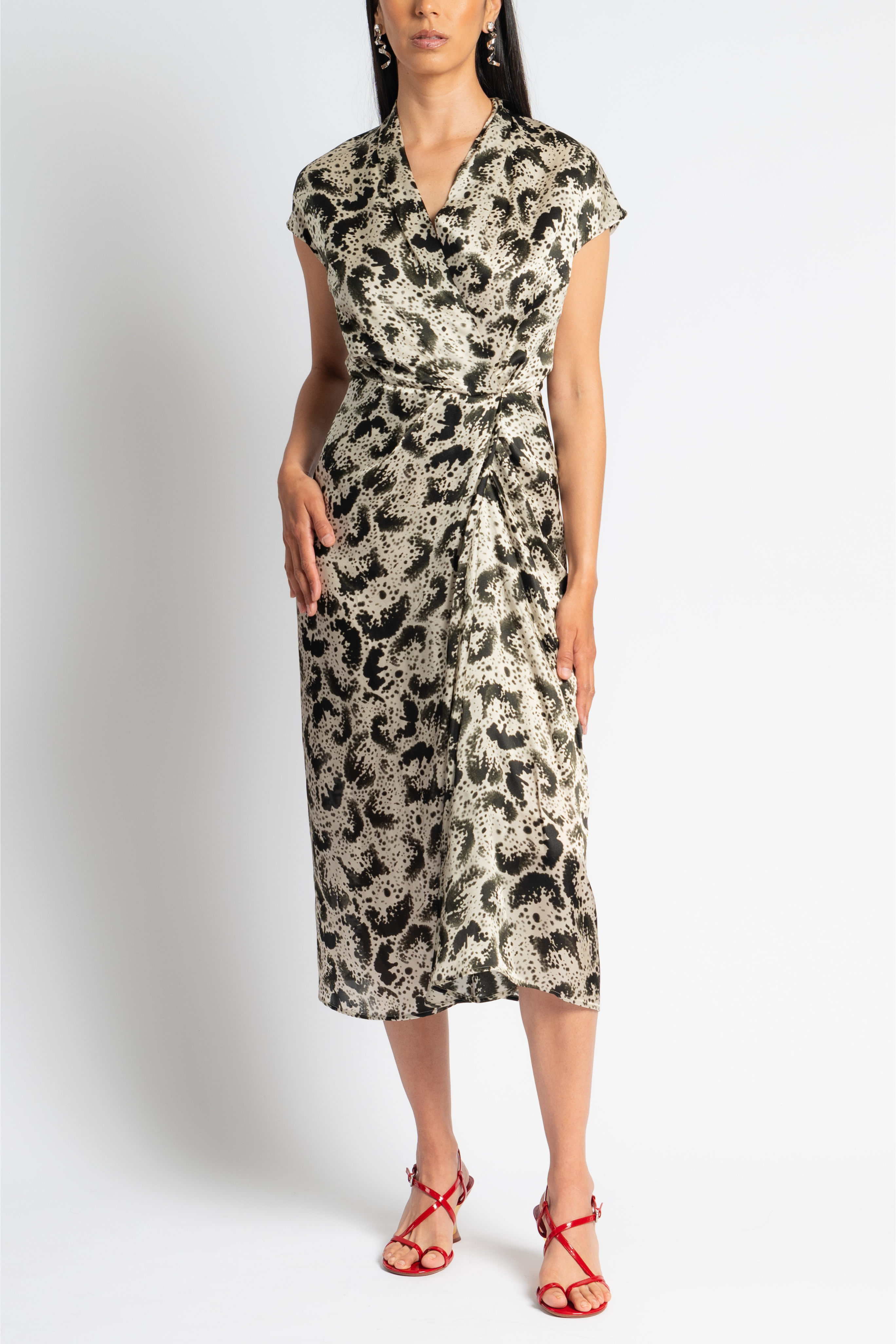 Dilian Satin Surplice Dress