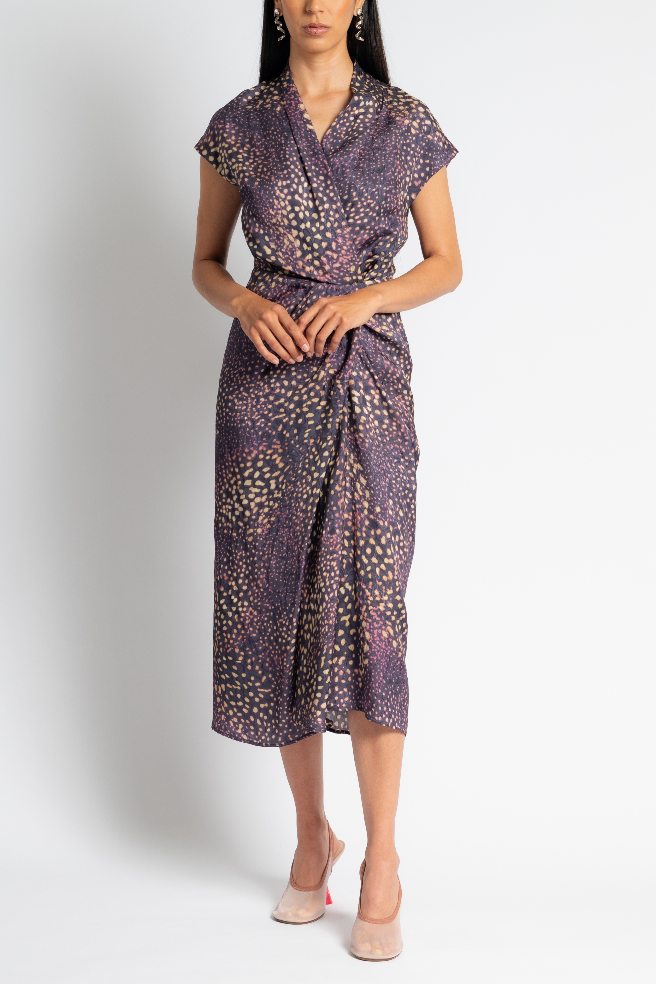 Dilian Jacquard Surplice Dress