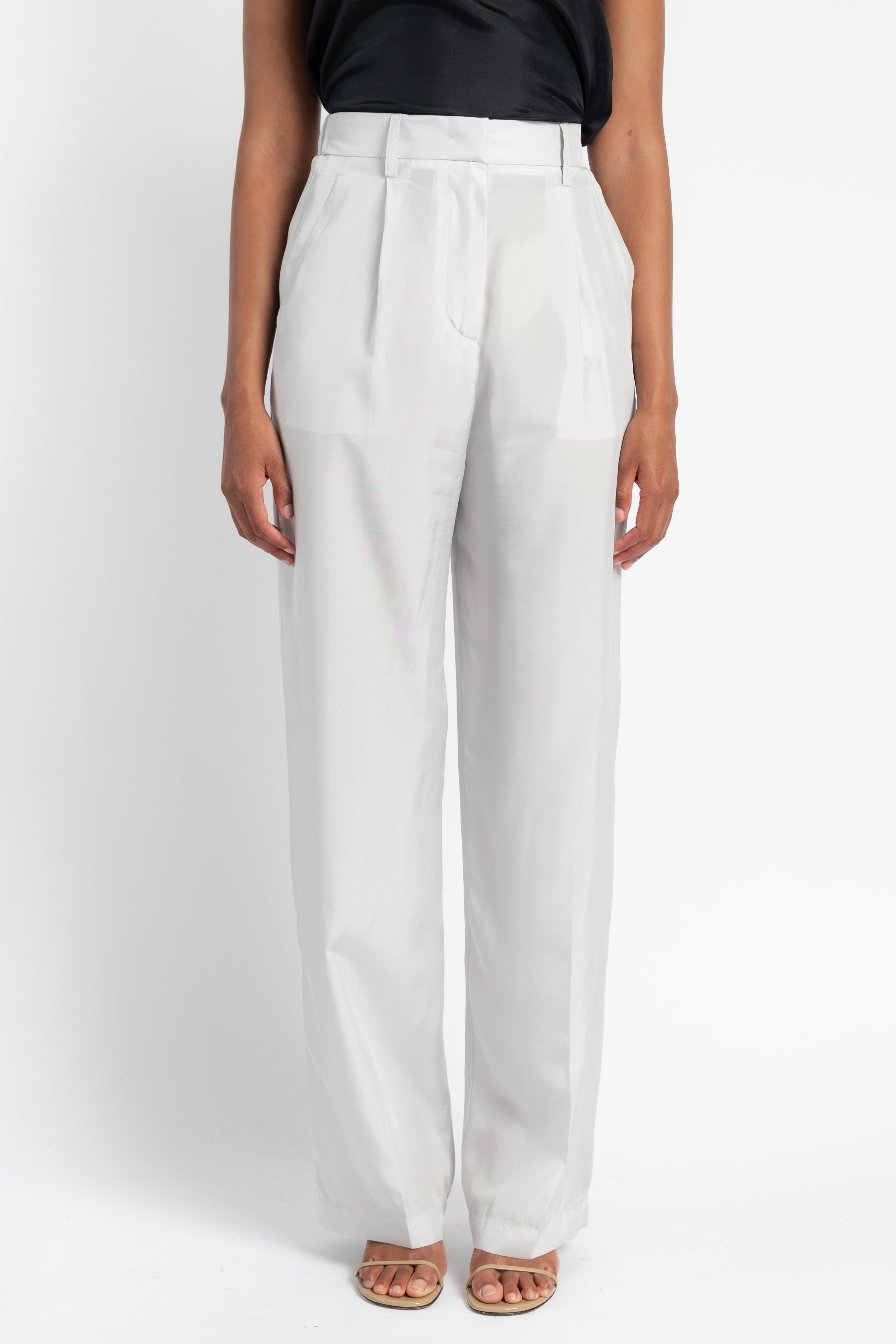 Crinkled Cotton Flared Pants