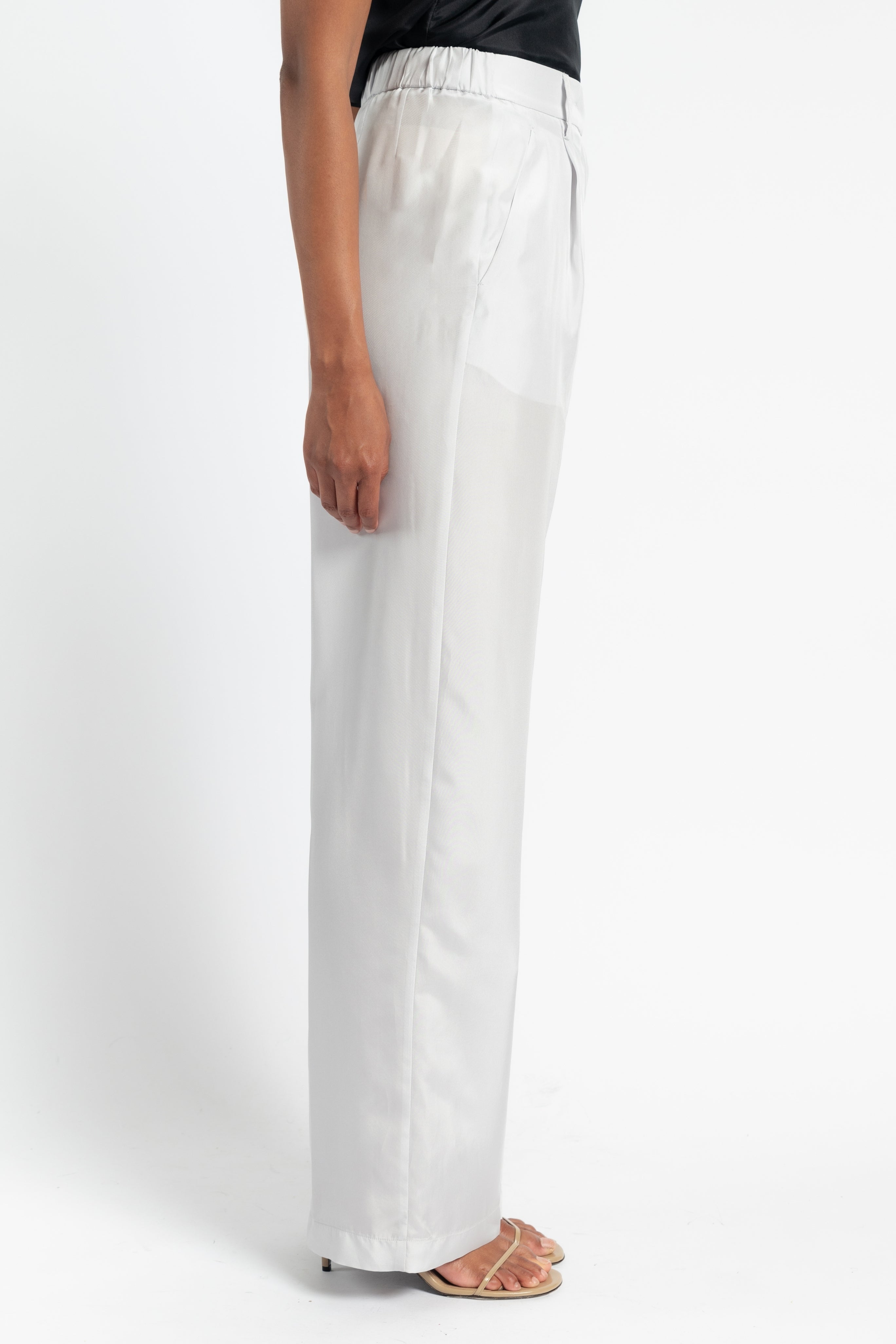 Crinkled Cotton Flared Pants