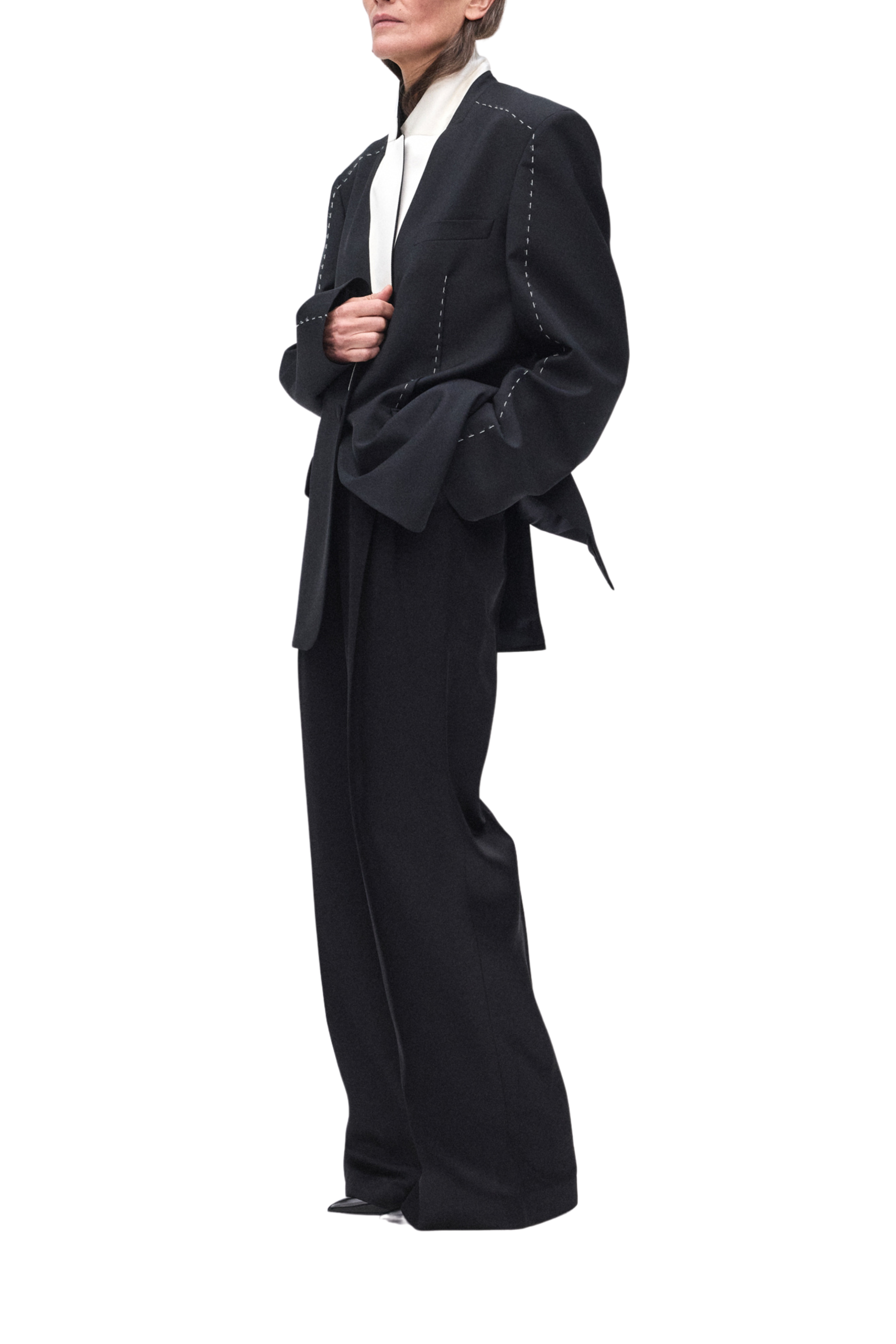 High-Waist Satin Trousers