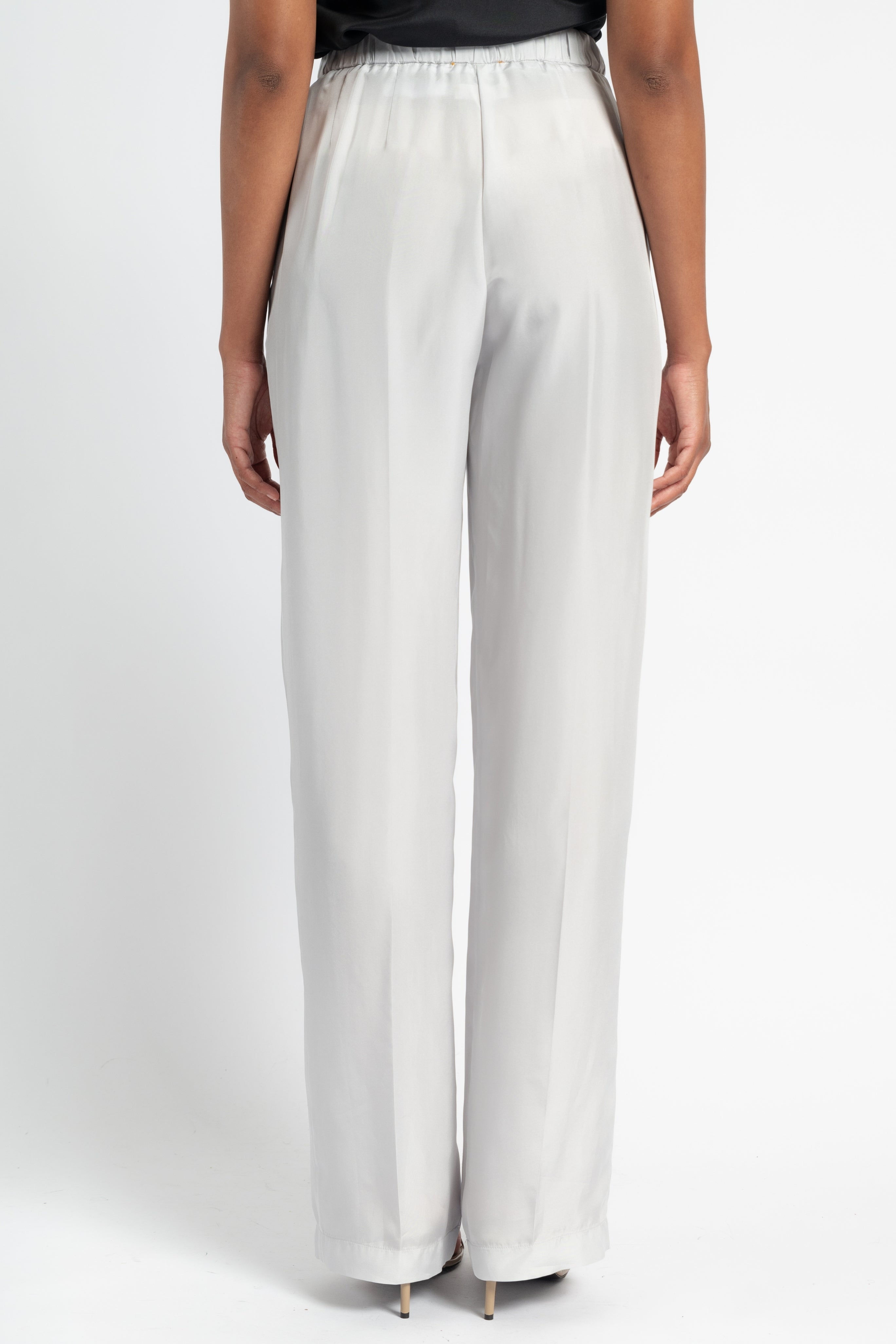 Crinkled Cotton Flared Pants