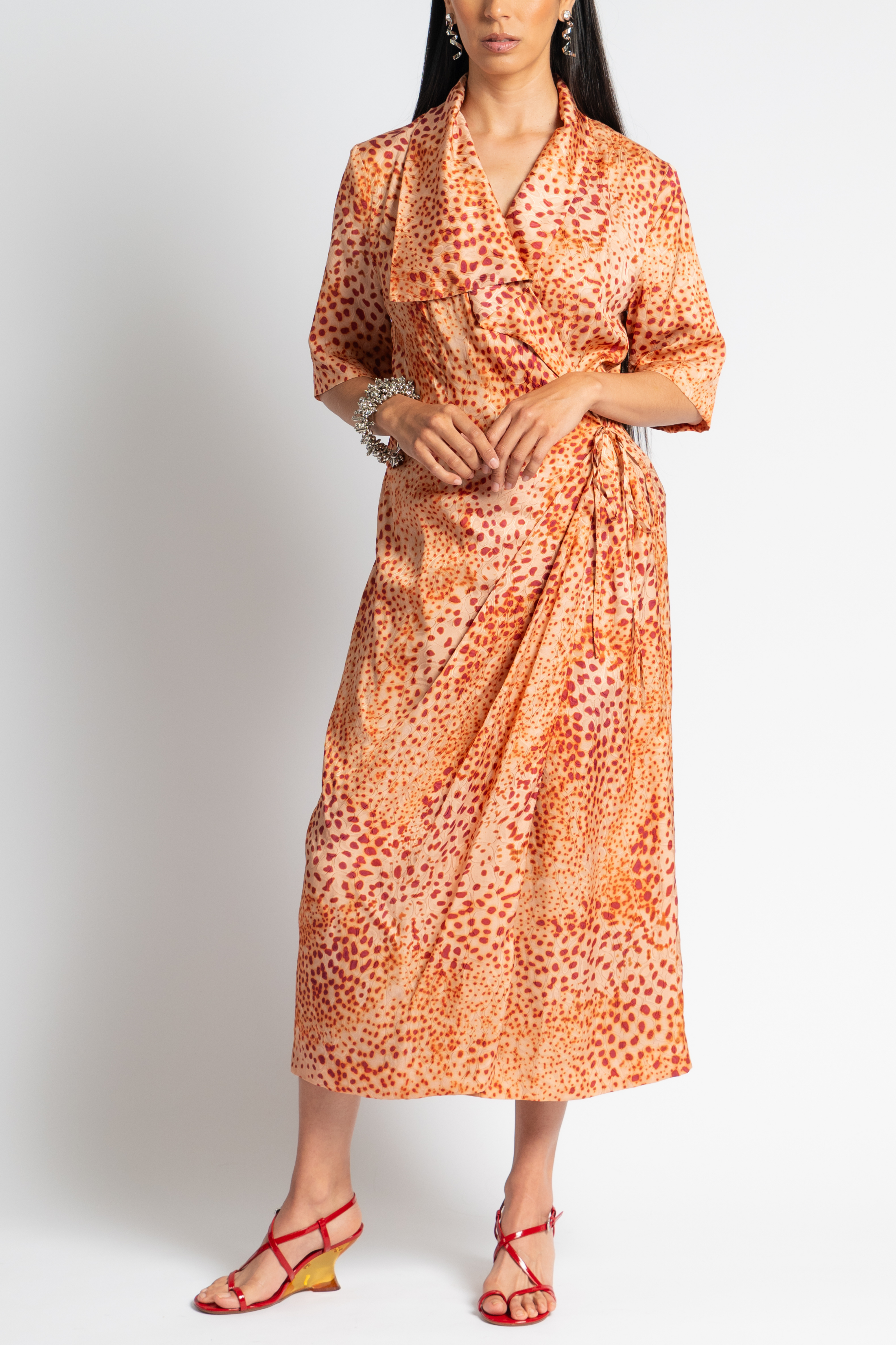 Danice Print Jacquard Wrap Dress