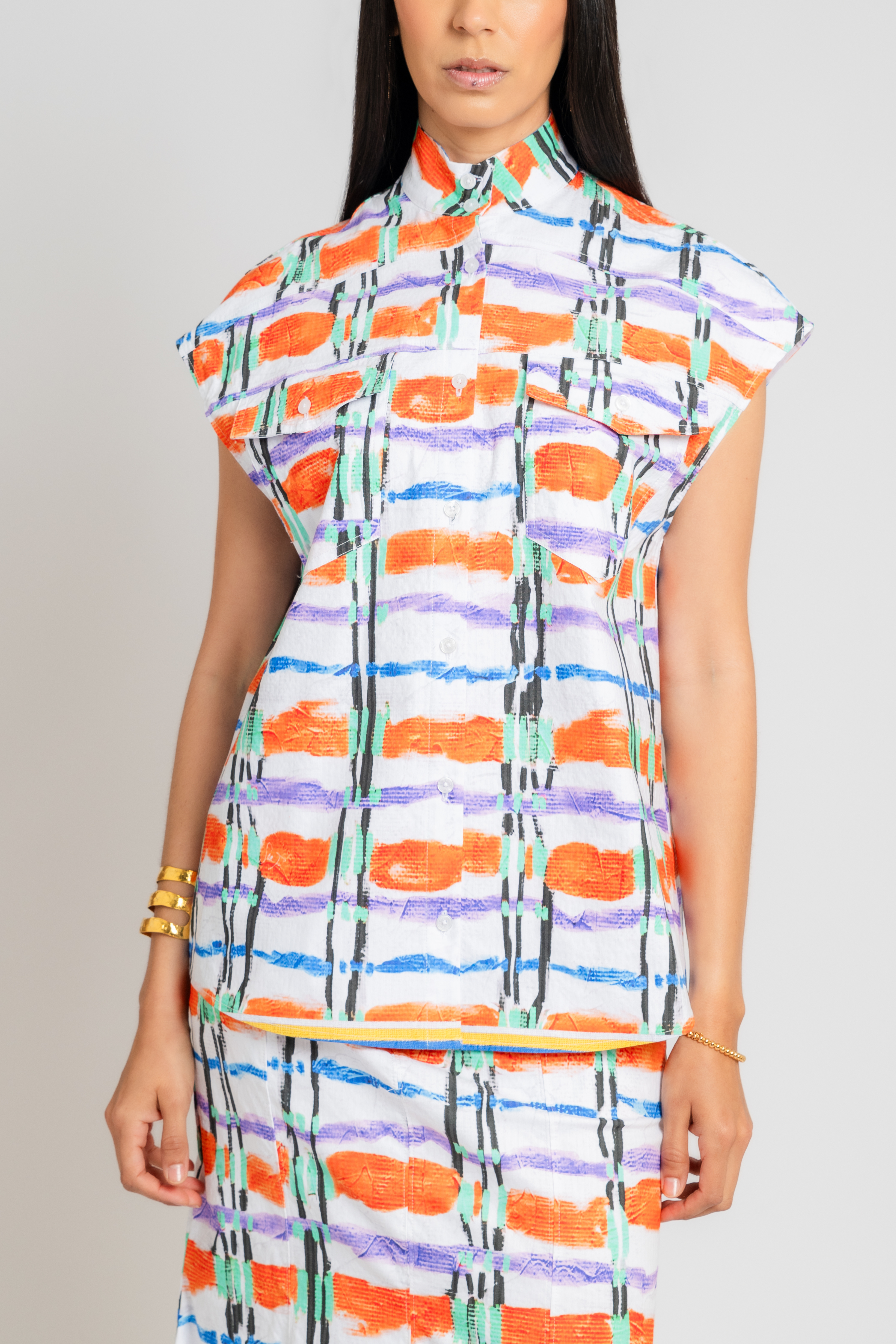 Printed Button Down Shirt