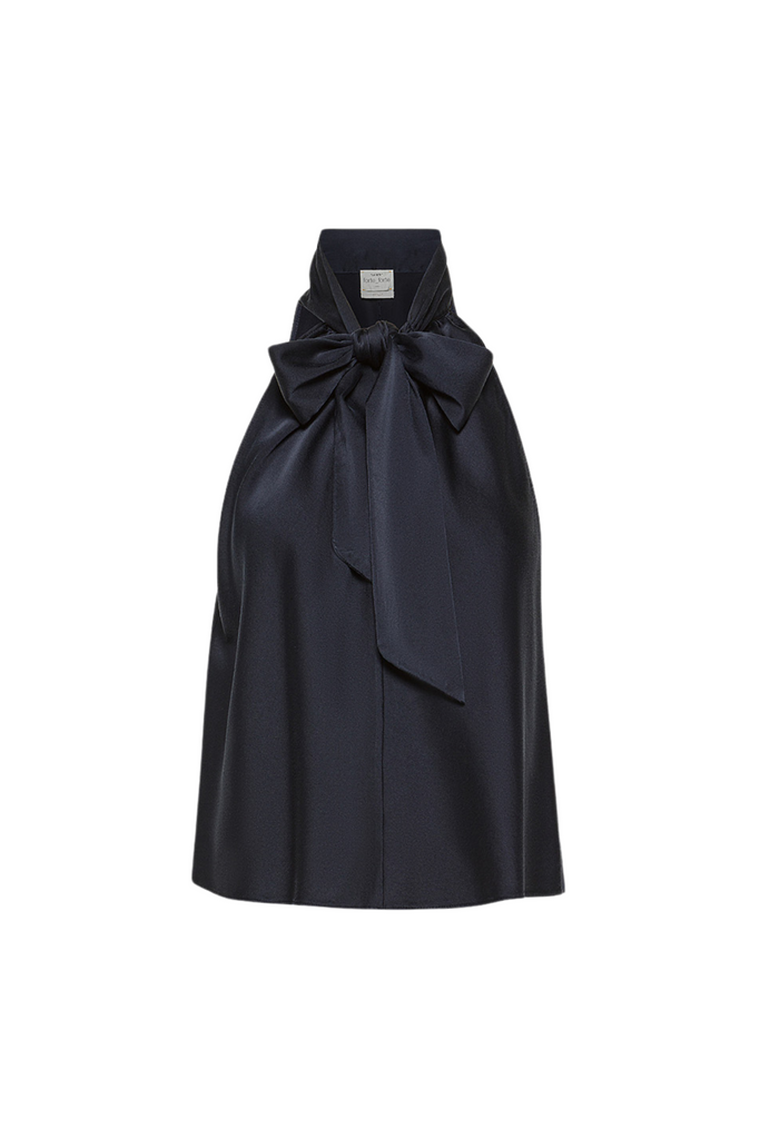Silk Satin Bow-Tie Top