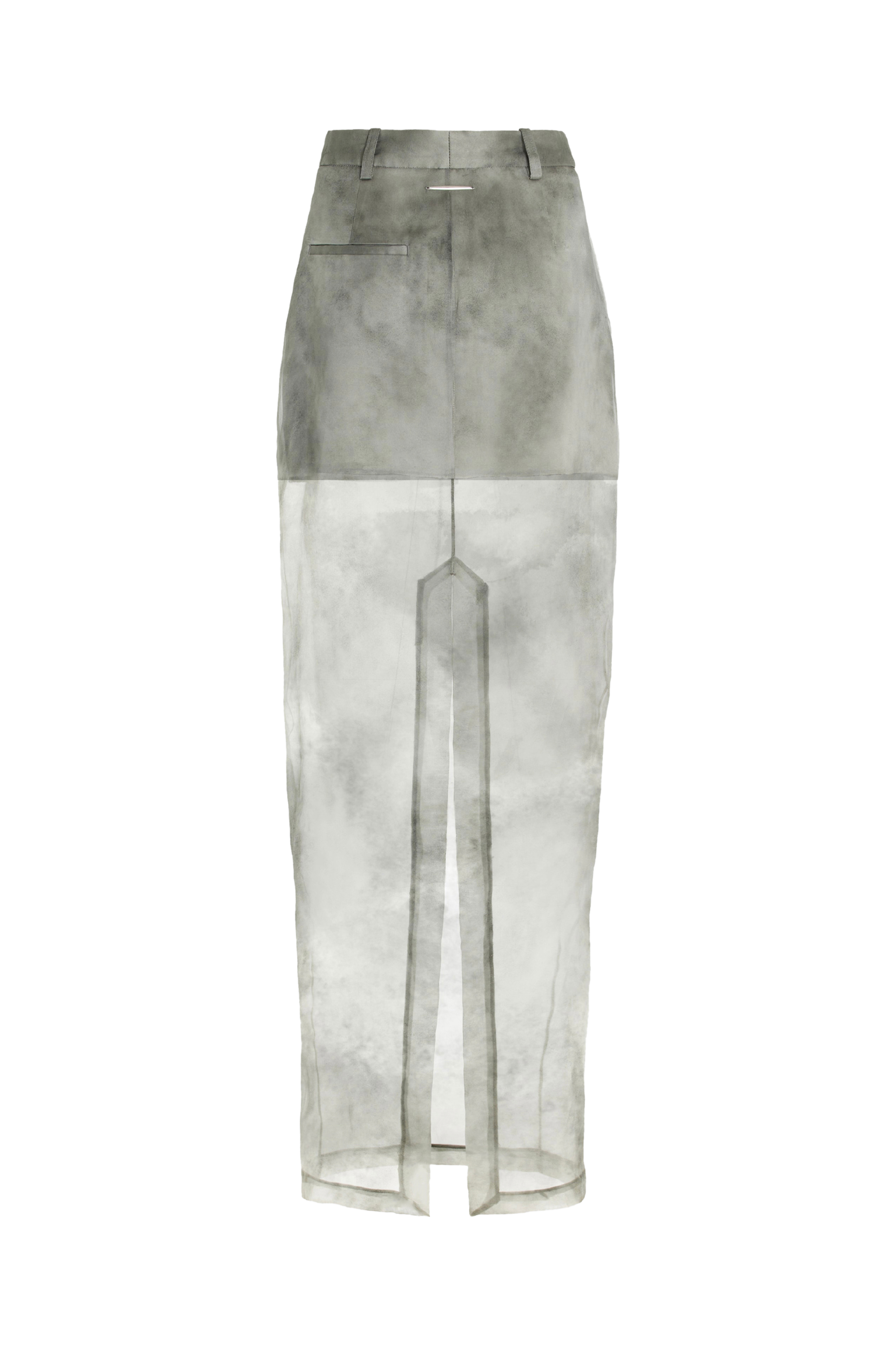 Fog Tailored Silk Midi Skirt