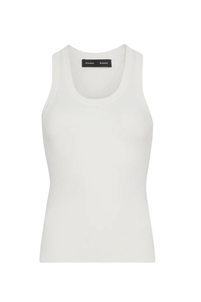 White Rib Racerback Tank