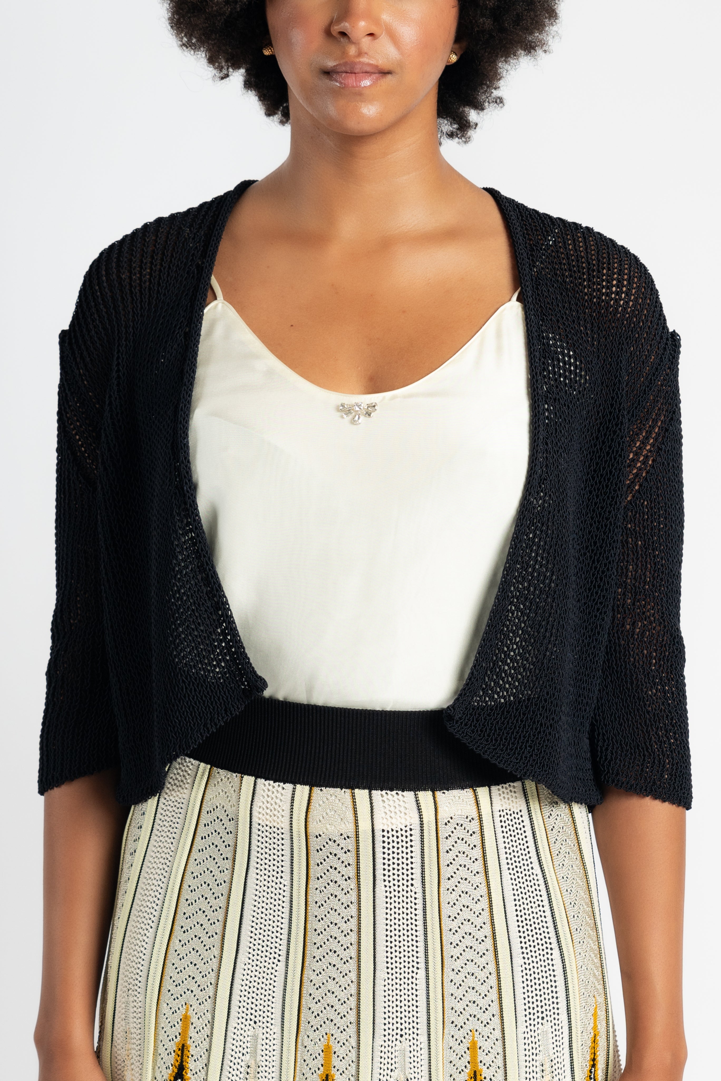 Organic Cotton Blend Rib Knit Cardigan