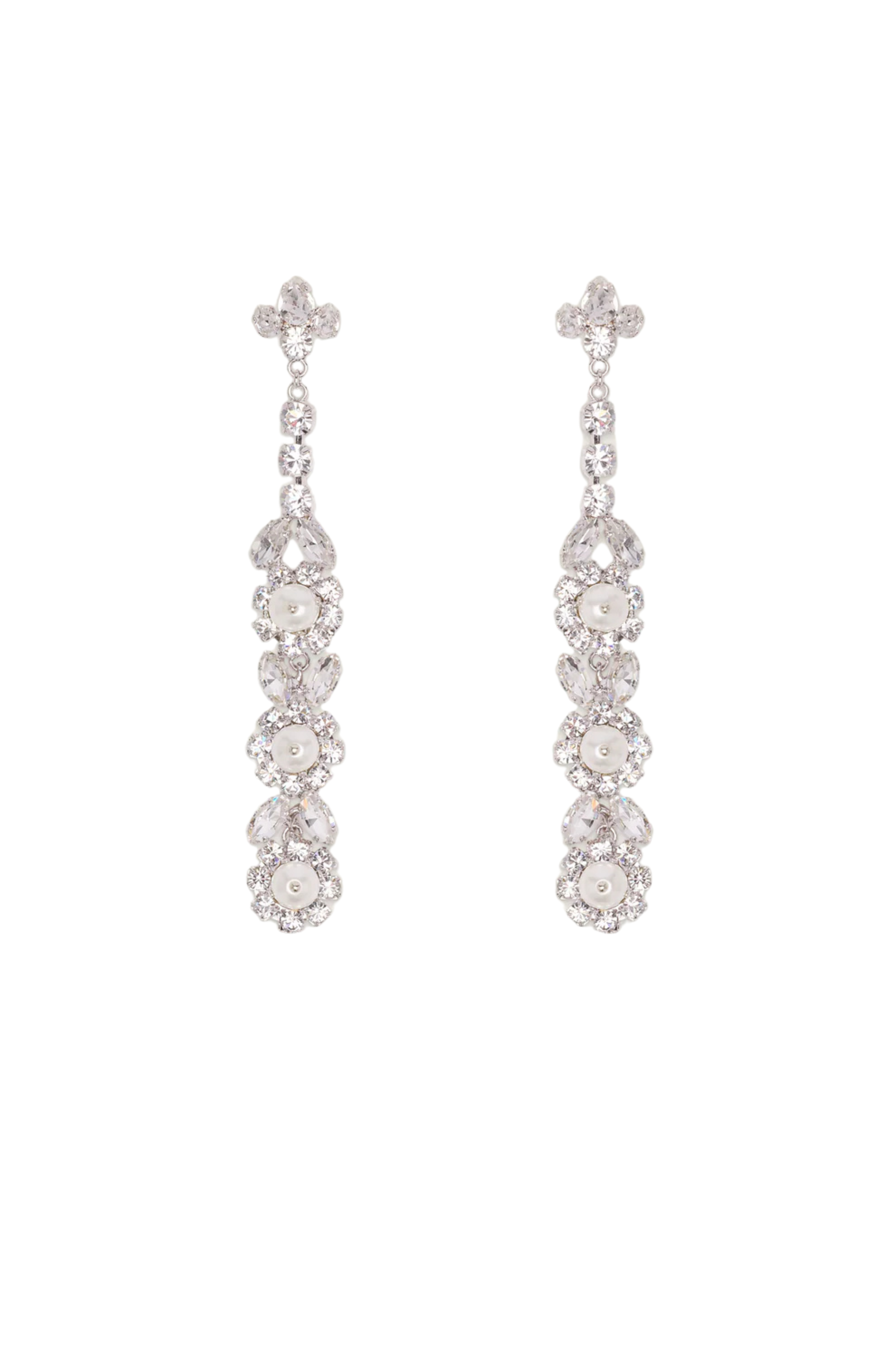 Simone Rocha Long Victorian Pearl &amp; Crystal Drip Earrings