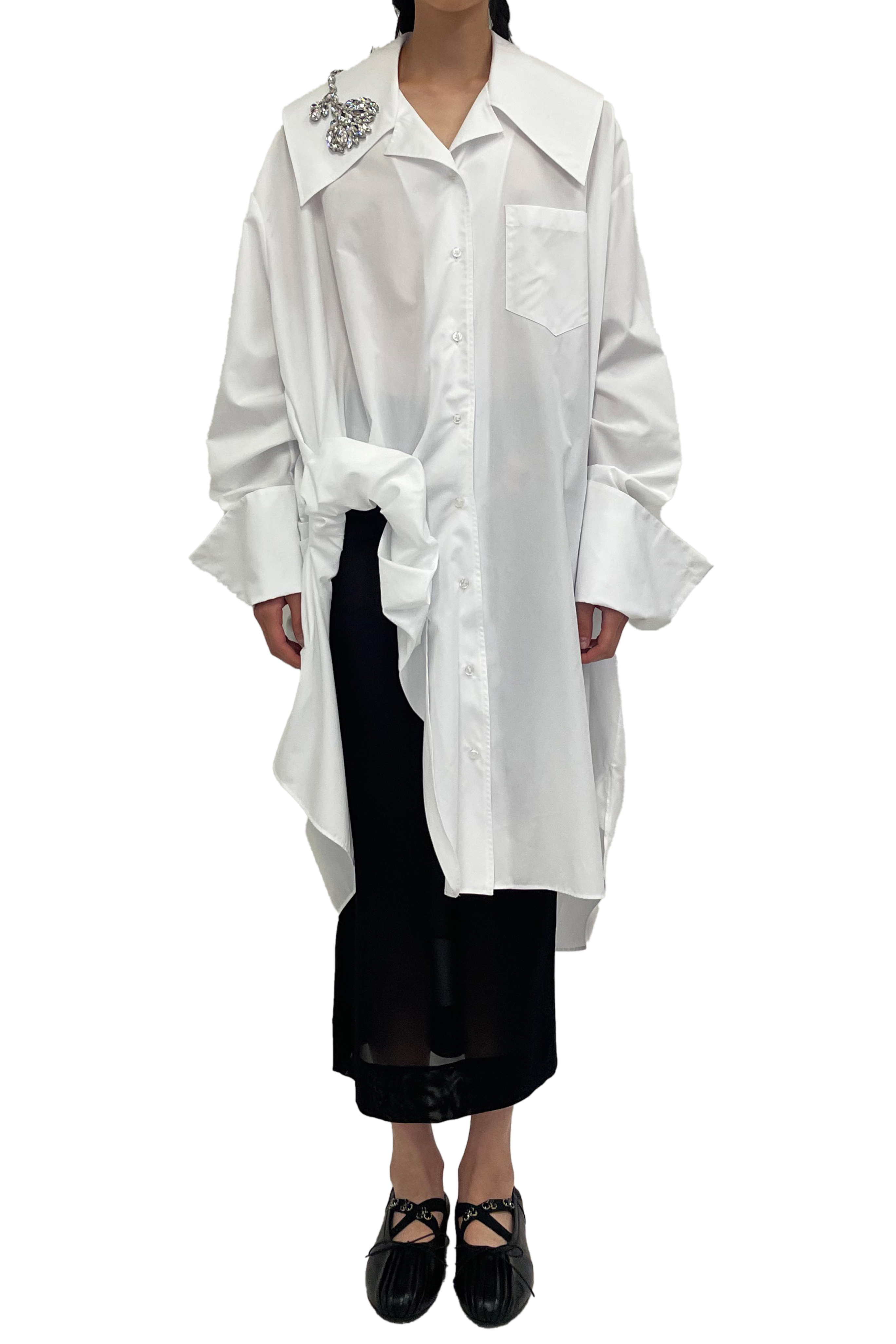 Simone Rocha Oversized Gathered Slit Detail Shirt