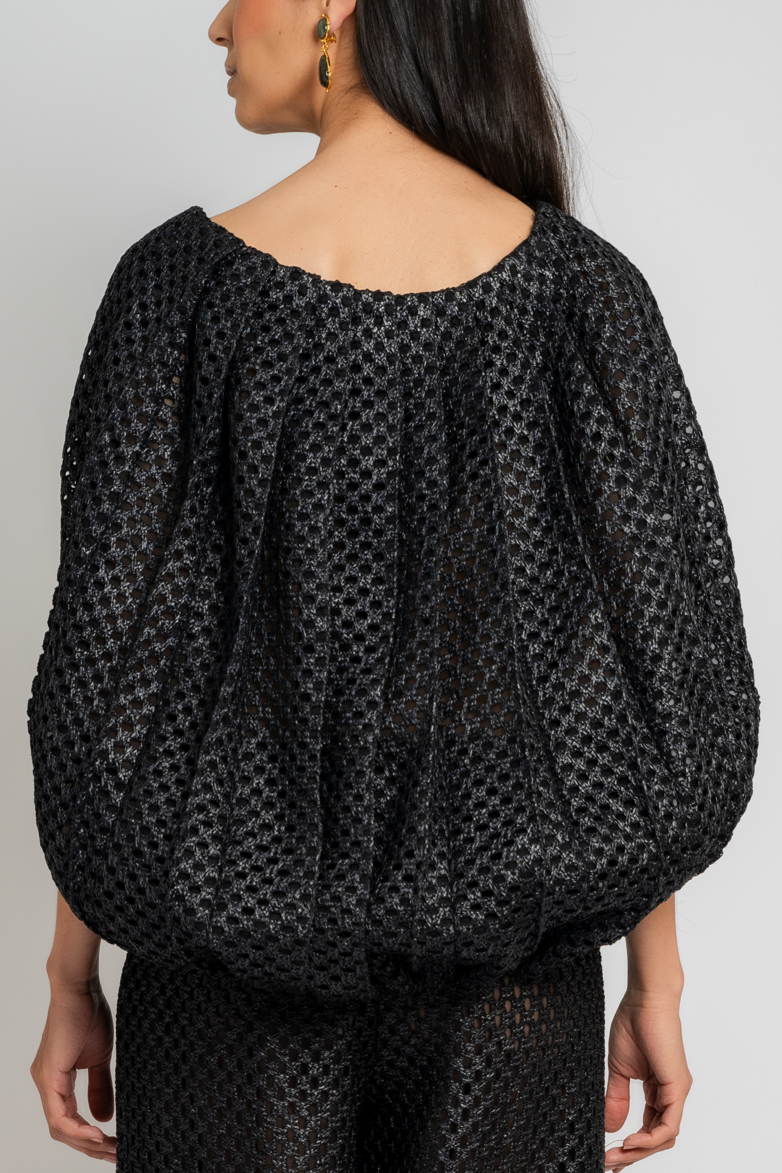 Raffia Mesh Cocoon Top
